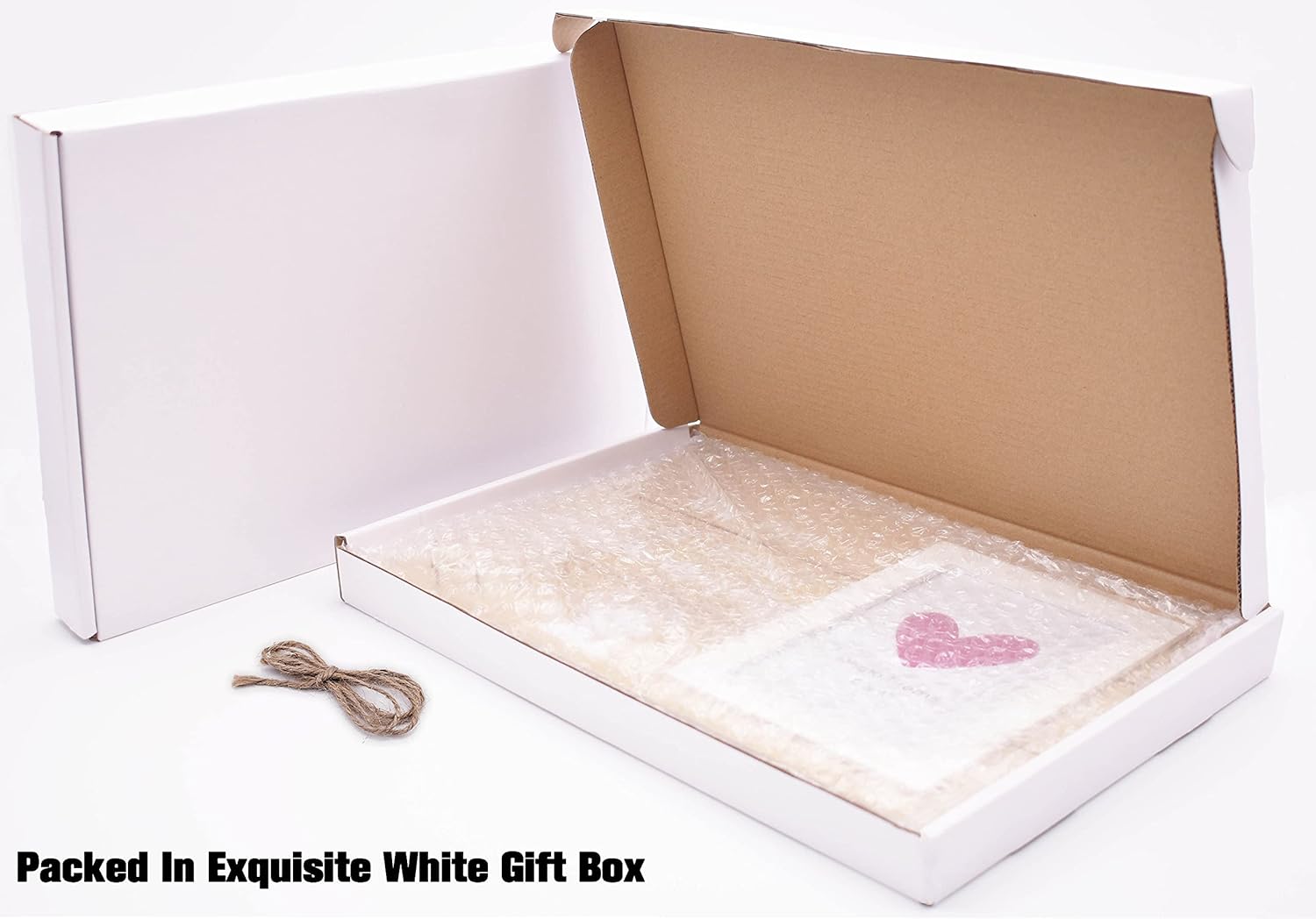 Unique Twin Baby Wooden Photo Frame with Heart