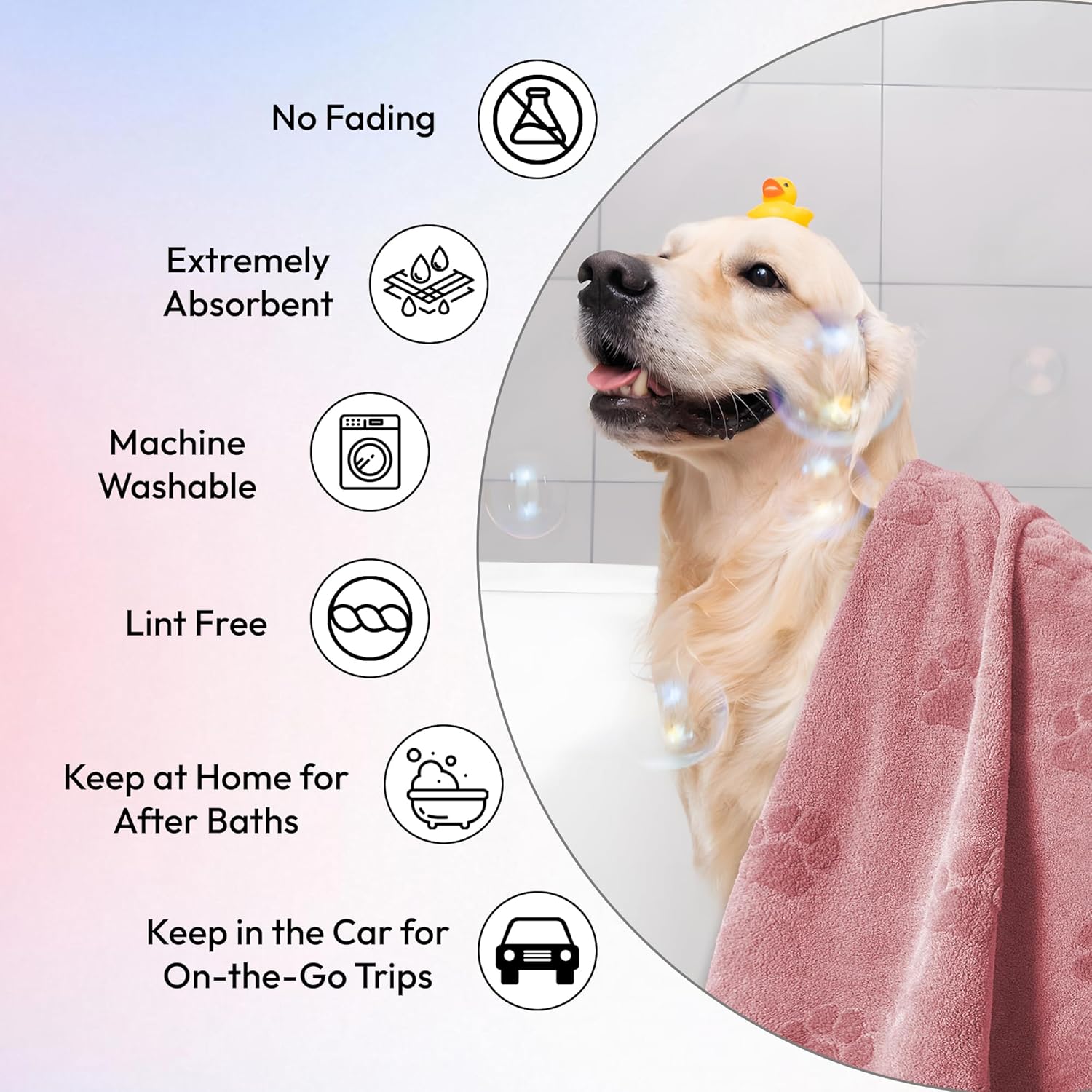 JML Microfiber Pet Towel 2 Pack 40 x 275 Pink