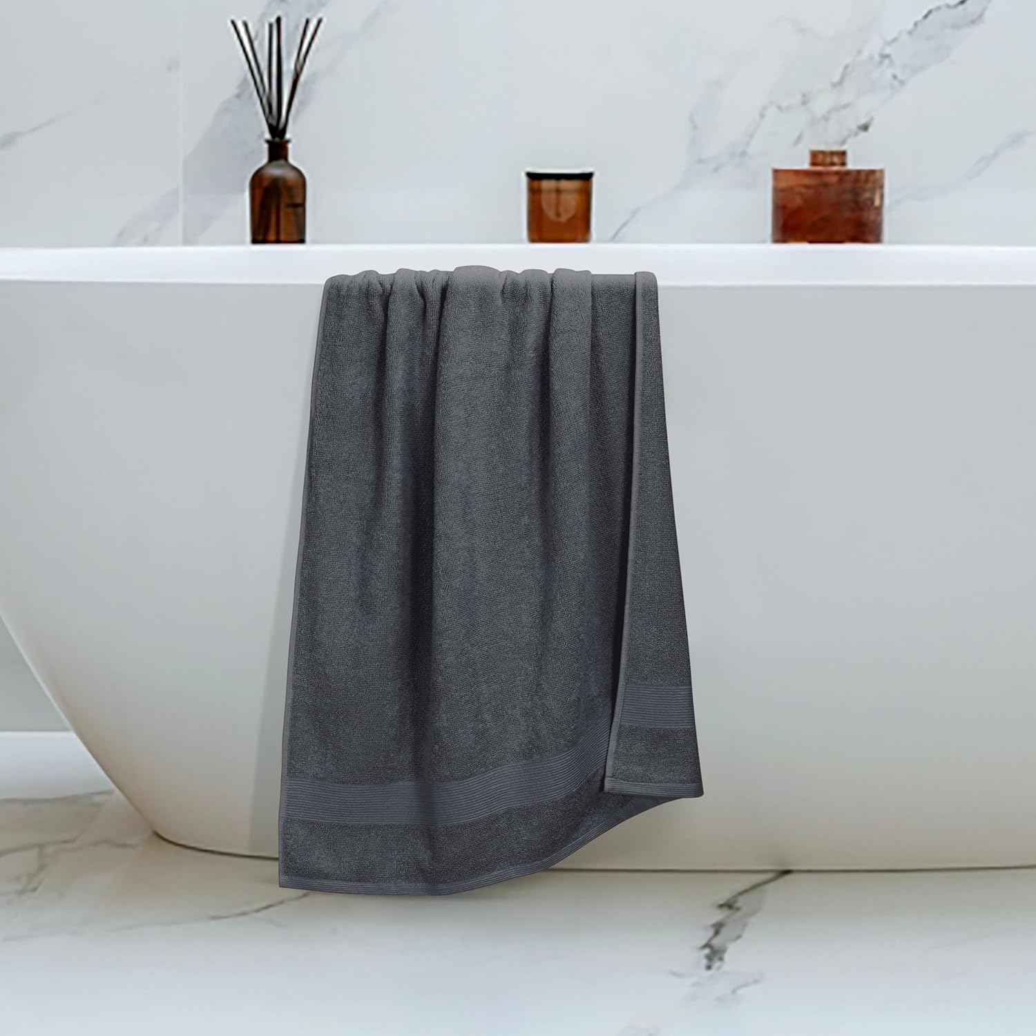Belizzi Home 4 Pack Bath Towel Set Grey 27x54