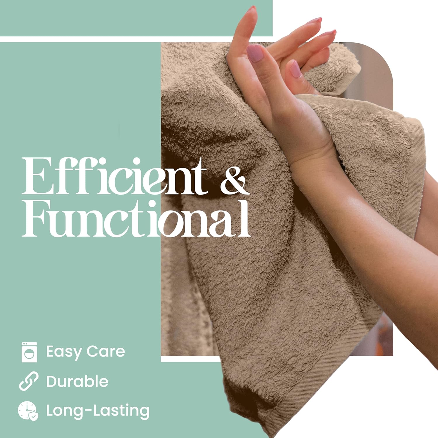 Utica 6-Piece Beige Towel Set Soft Absorbent