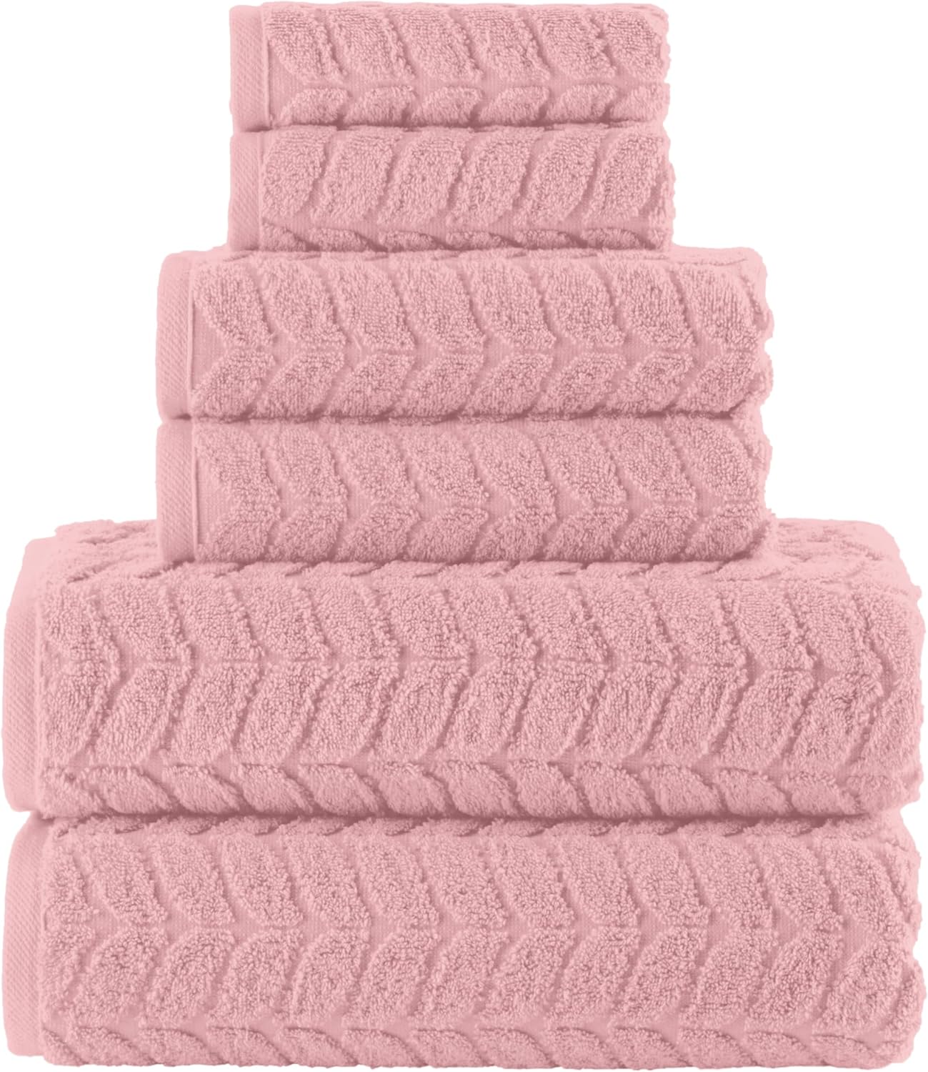 Elegant Comfort Luxury 6-Piece Turkish Cotton Towel Set - Dusty Rose