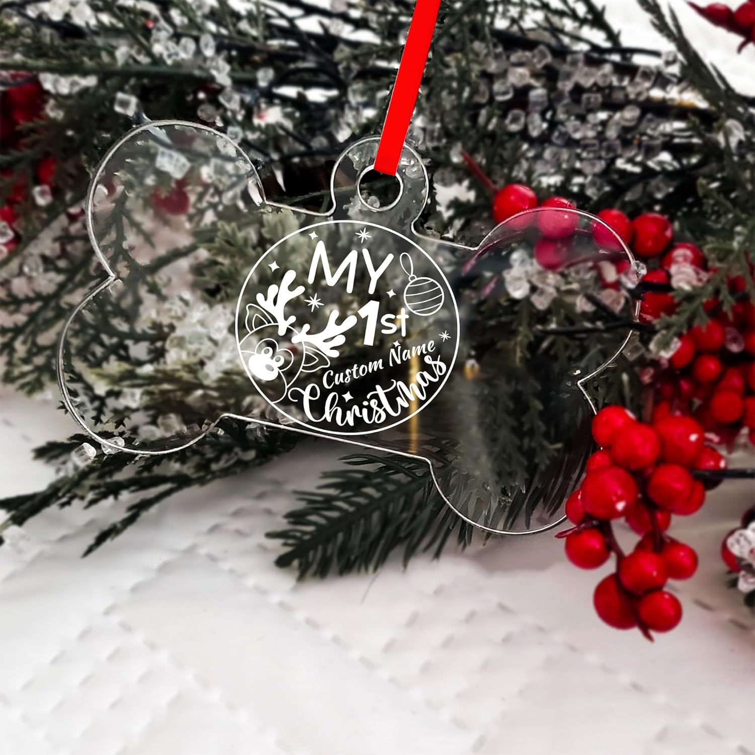 Jasilon Personalized Babys First Christmas Ornament