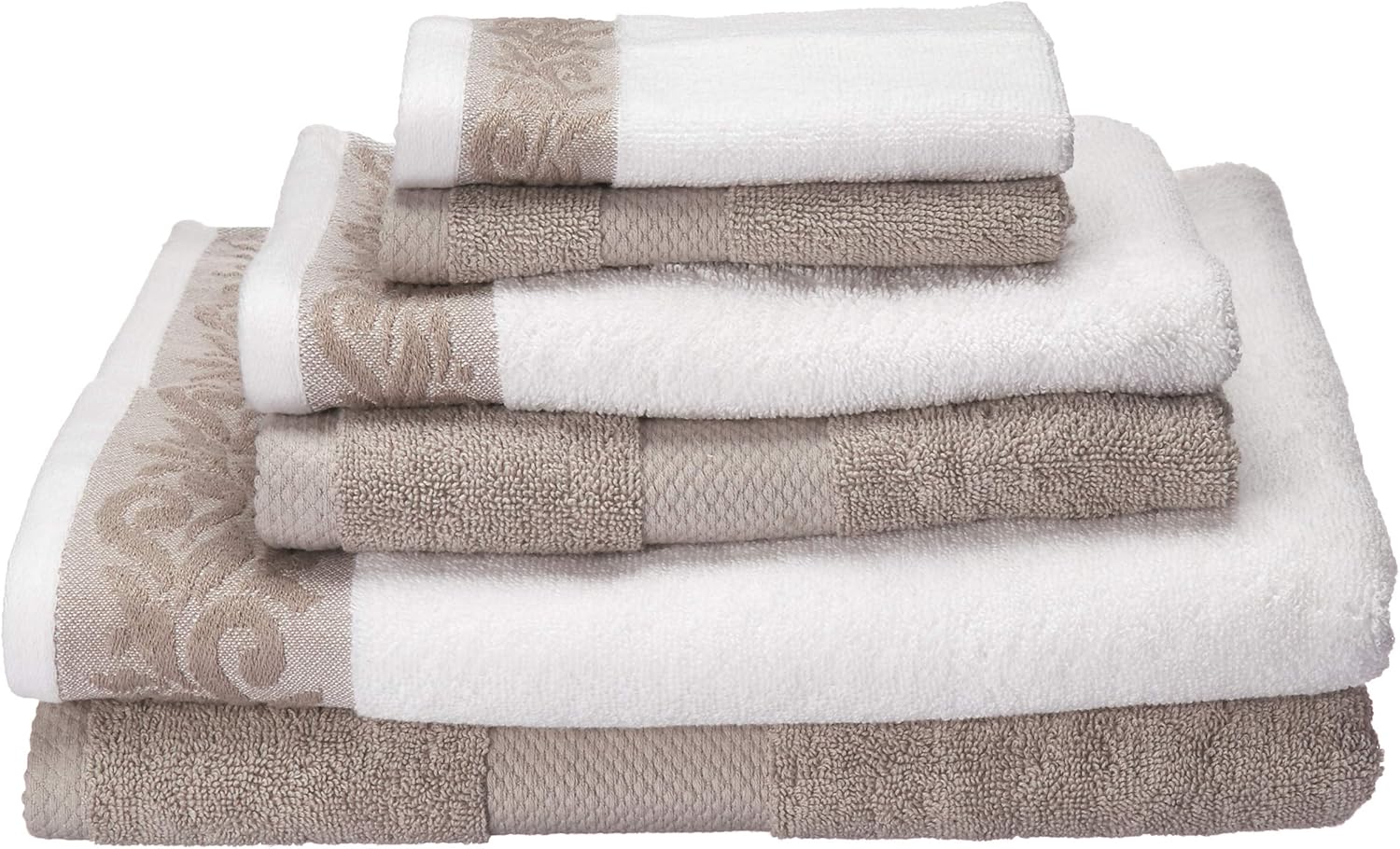 Modern Threads 600 GSM Towel Set with Filgree Jacquard Border