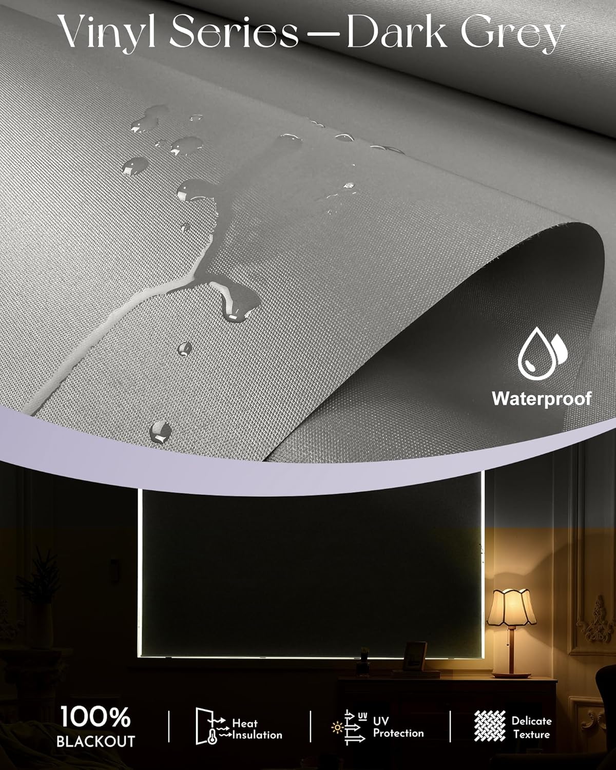 Graywind Motorized Roller Shades with Remote Control and Valance