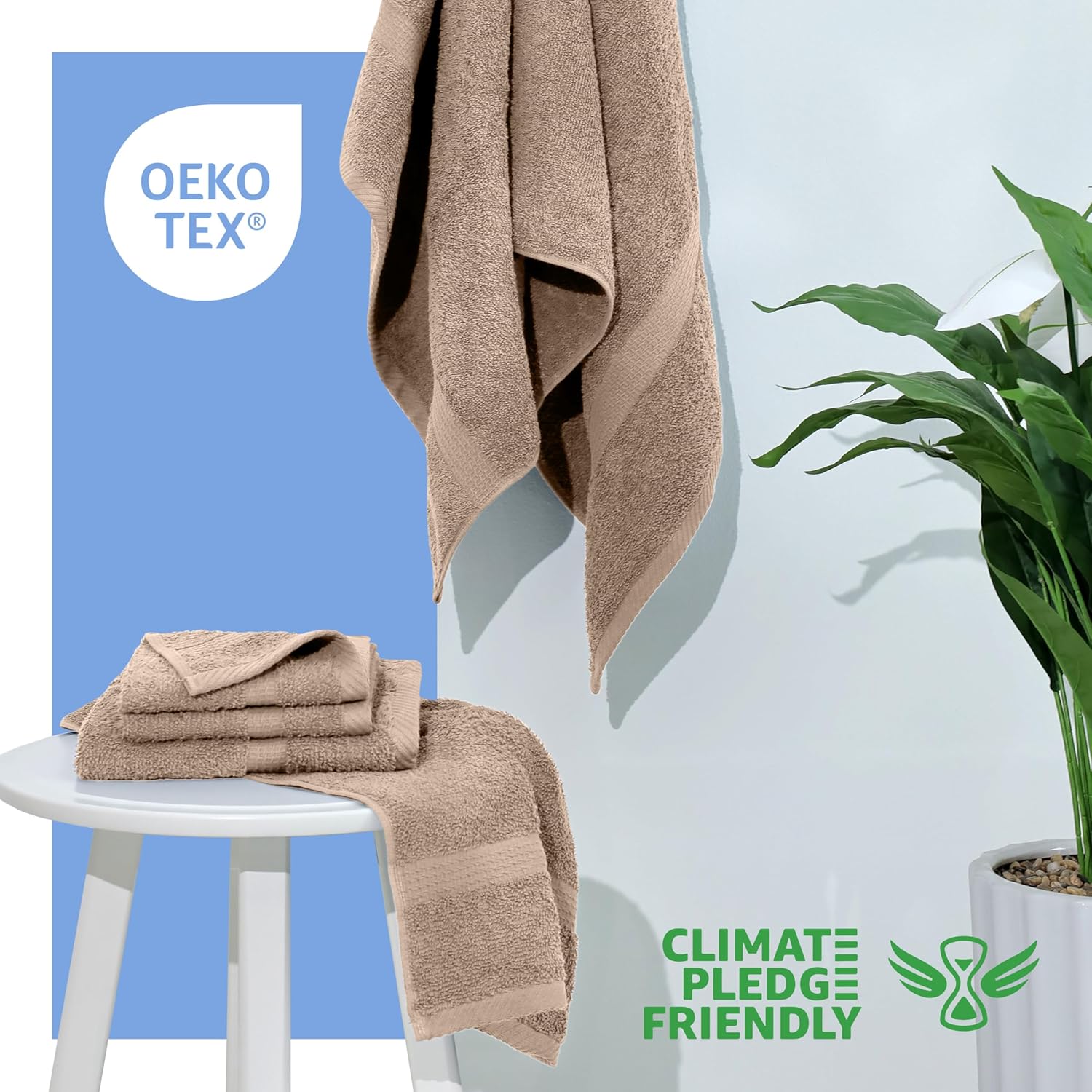 Utica 6-Piece Beige Towel Set Soft Absorbent