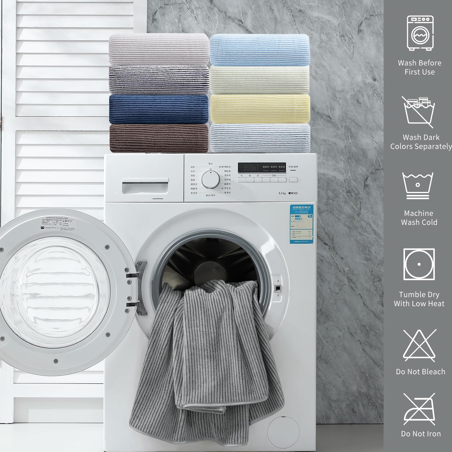 4 Piece Luxurious Bath Towel Set for Home and Hotel Use