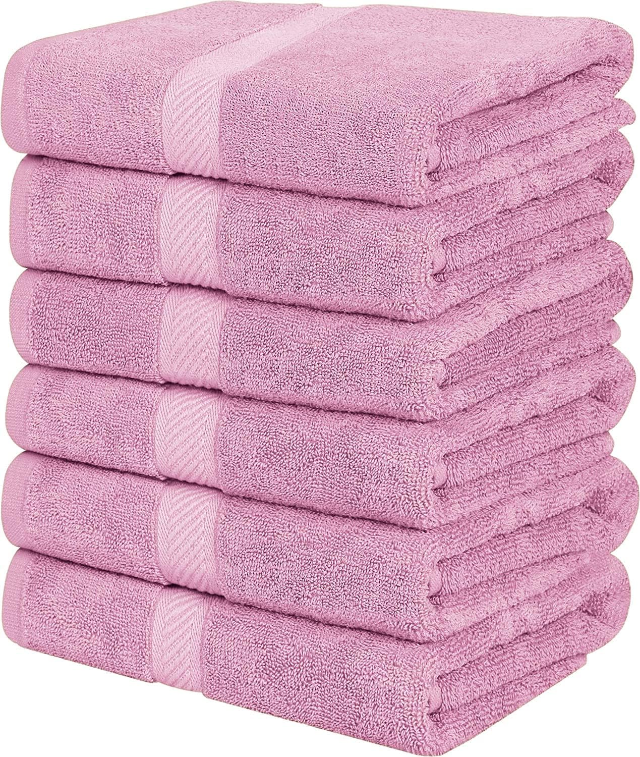 Simpli-Magic Cotton Bath Towel Set Pink 6 Count