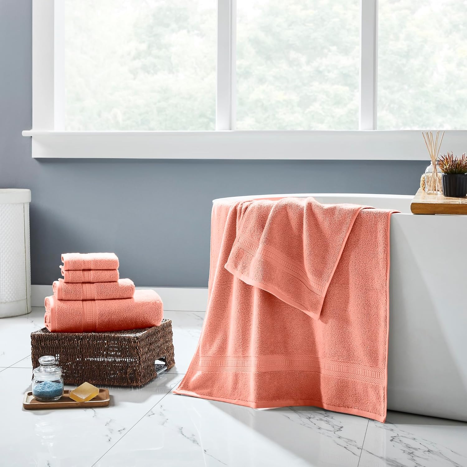 Modern Threads 6-Piece Towel Set - Ultra Soft Peach