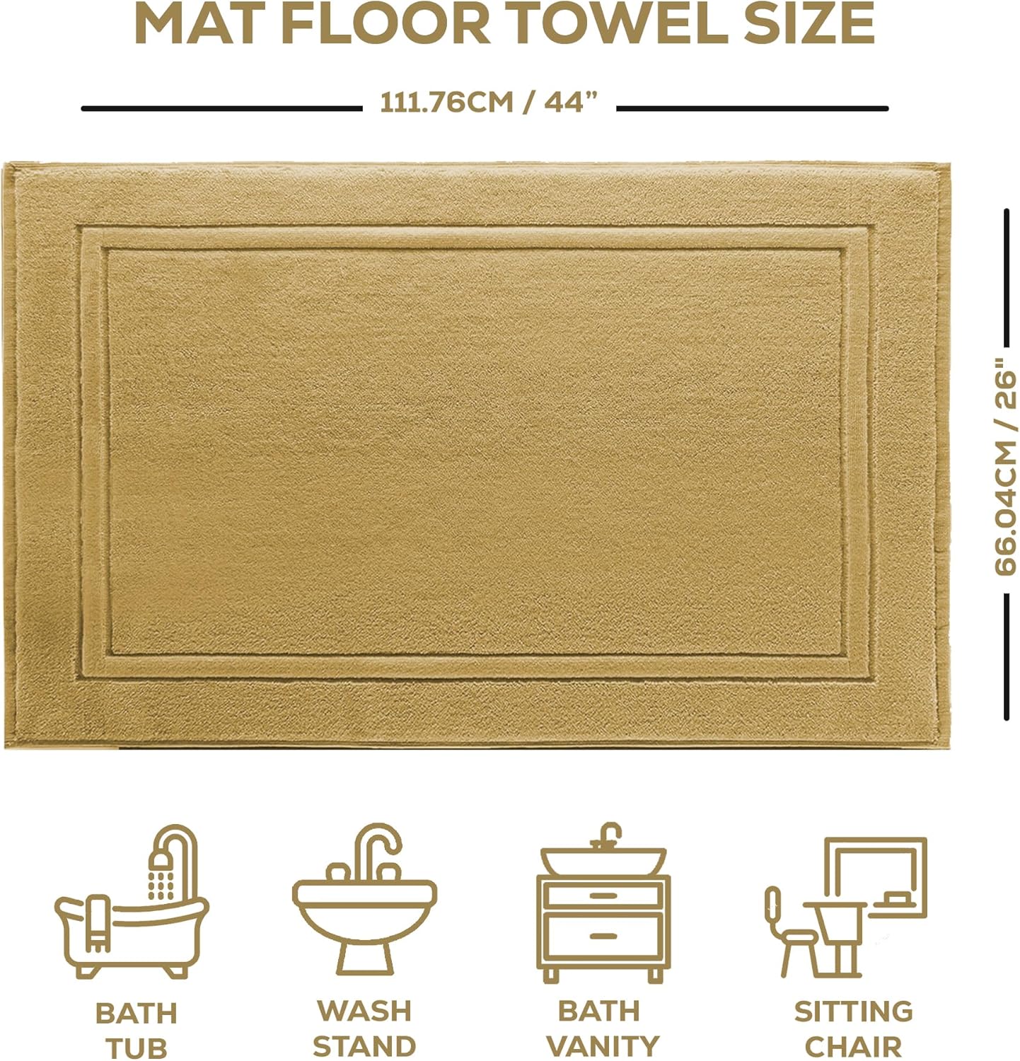 ALIBI Bath Mat Floor Towel - Champagne 44X26