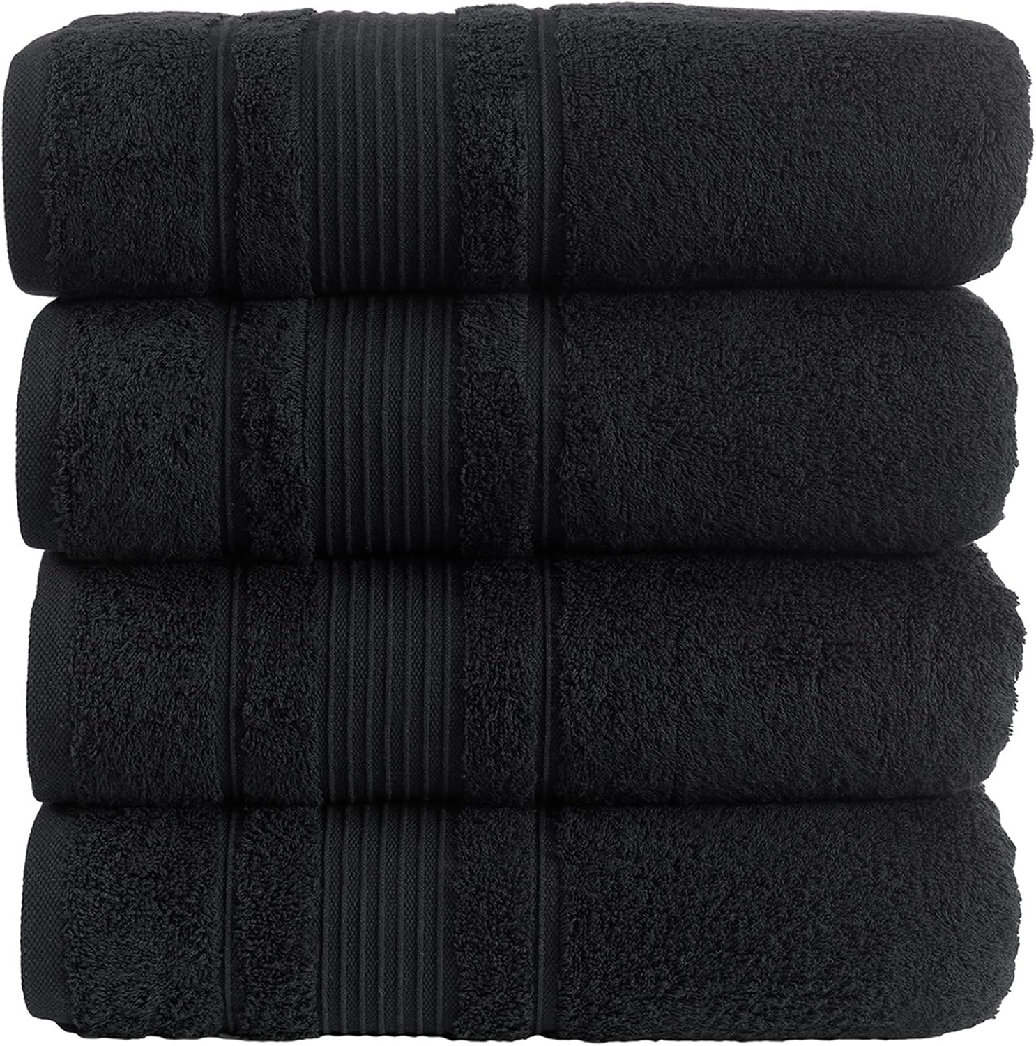 Qute Home 4-Piece Bath Towel Set Black