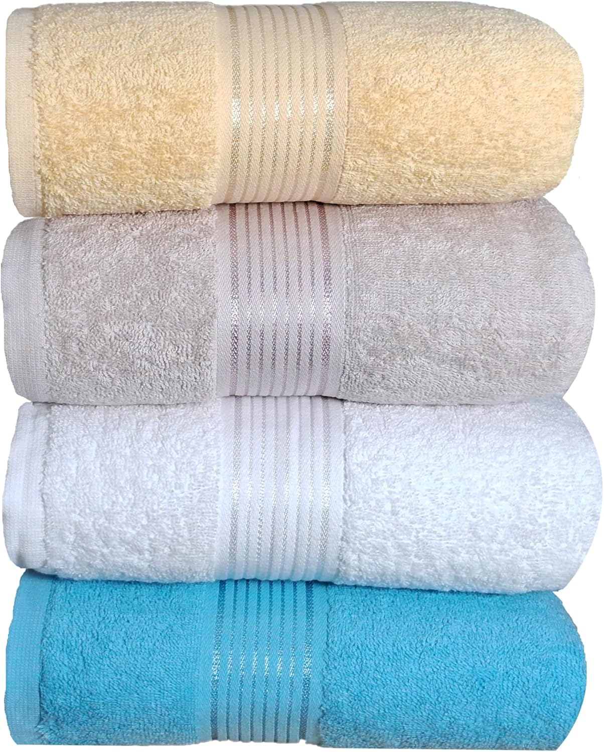 BolBomS 4 Piece Bath Towel Set 100 Cotton Quick Dry