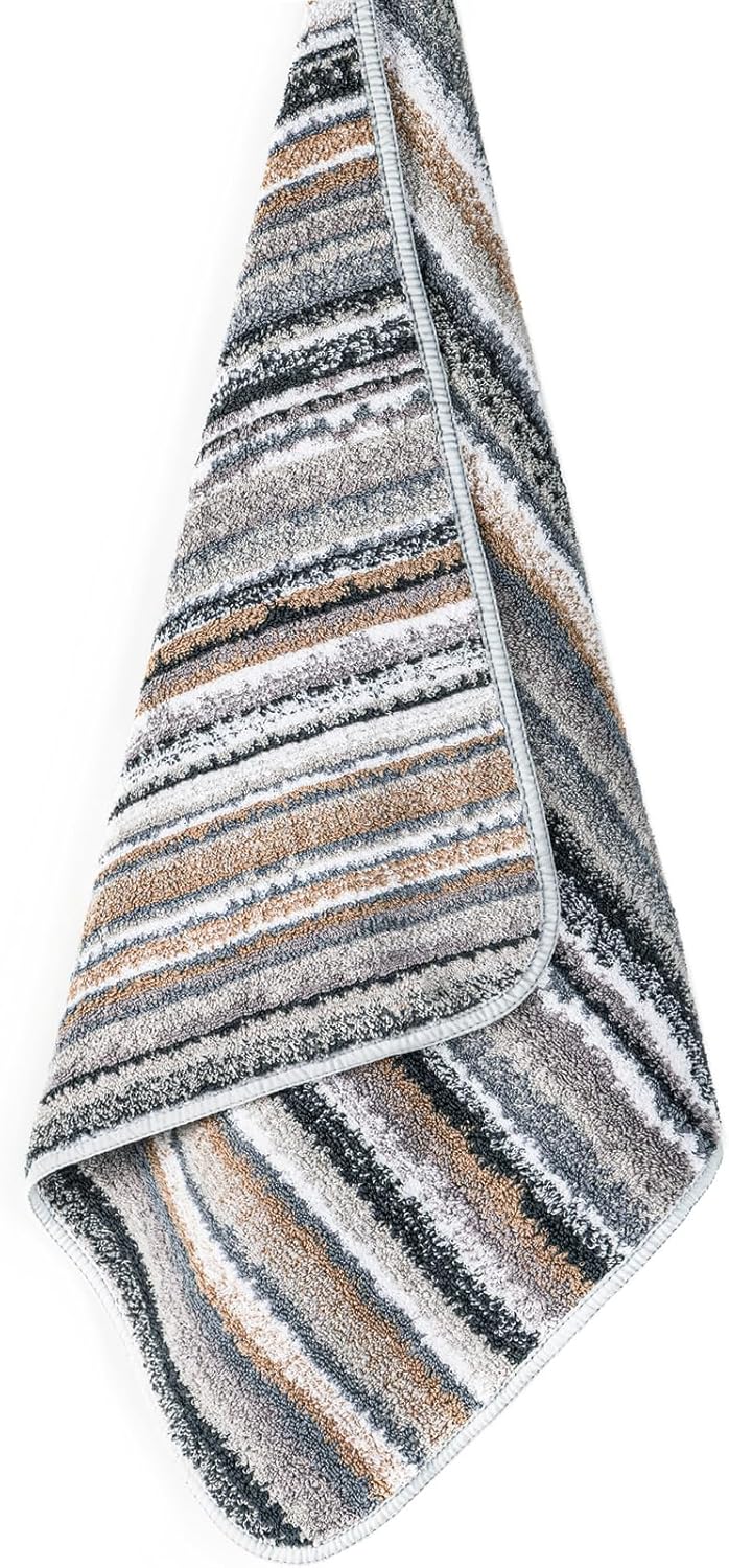 Graccioza Venice Guest Towel - 12x20 Inch Grey Striped Cotton Towel
