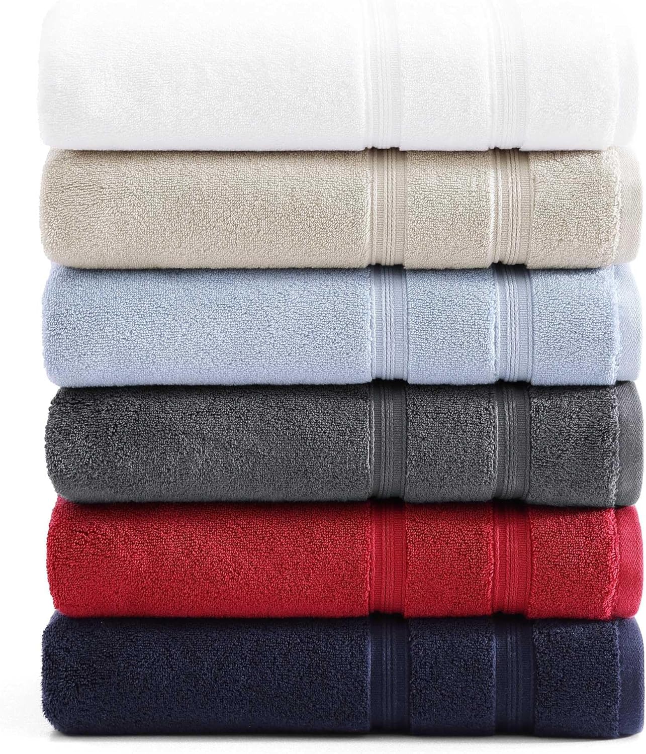 Tommy Hilfiger Bath Towels 6-Pack Solid Beige
