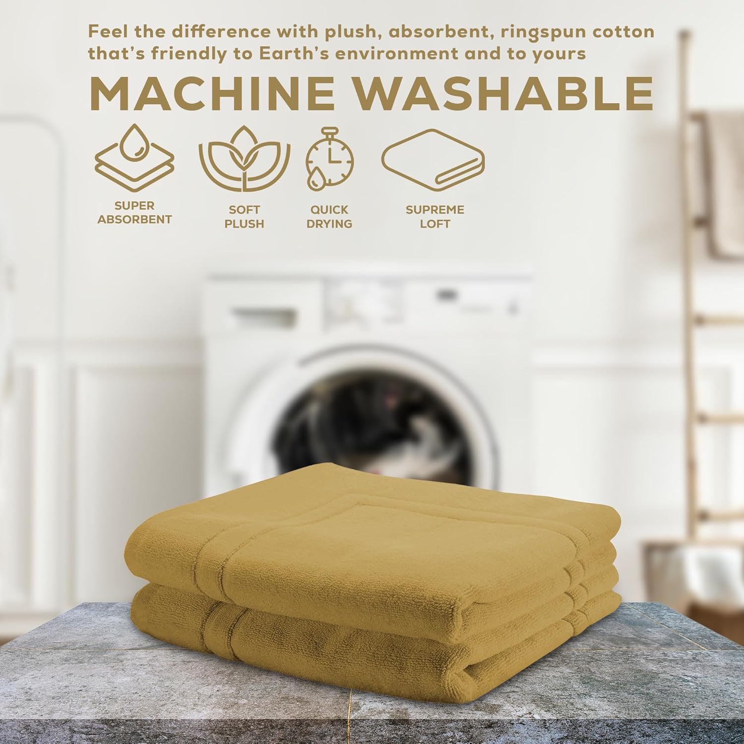 ALIBI Bath Mat Floor Towel - Champagne 44X26