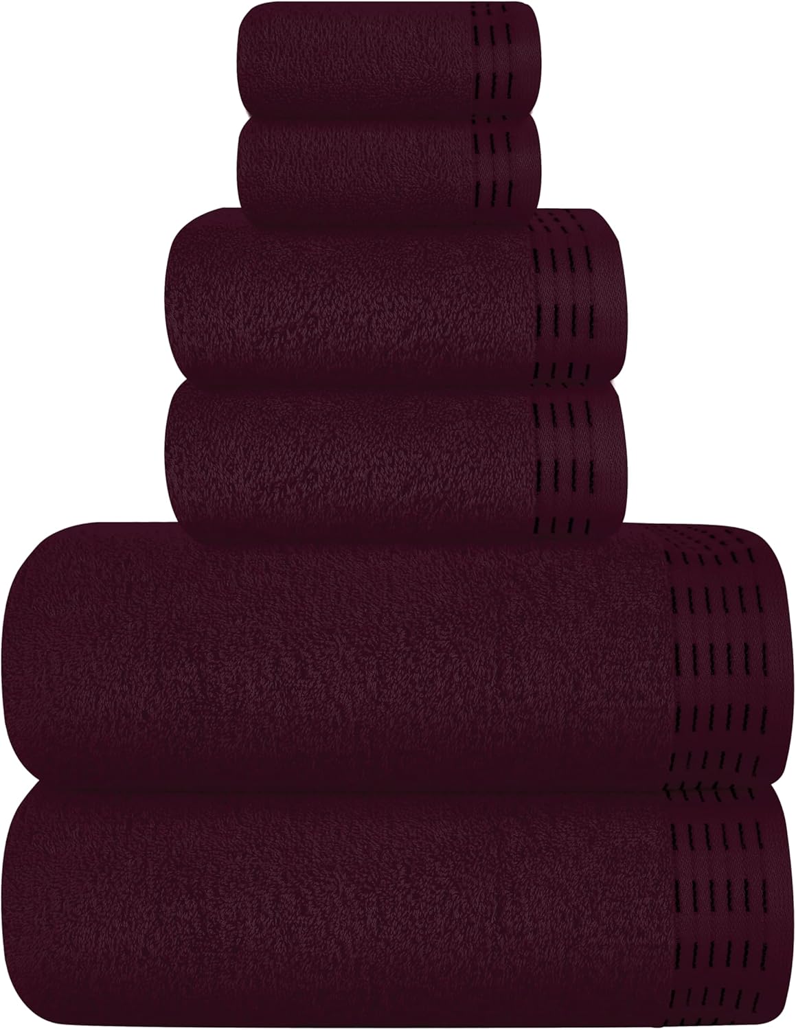 Ultra Soft Cotton Towel Set 6 Pack Burgundy