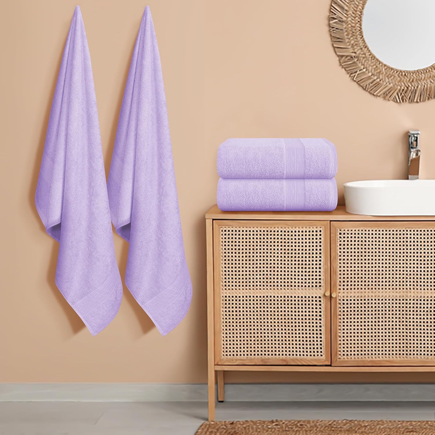Belizzi Home 4 Pack Purple Bath Towels 27x54