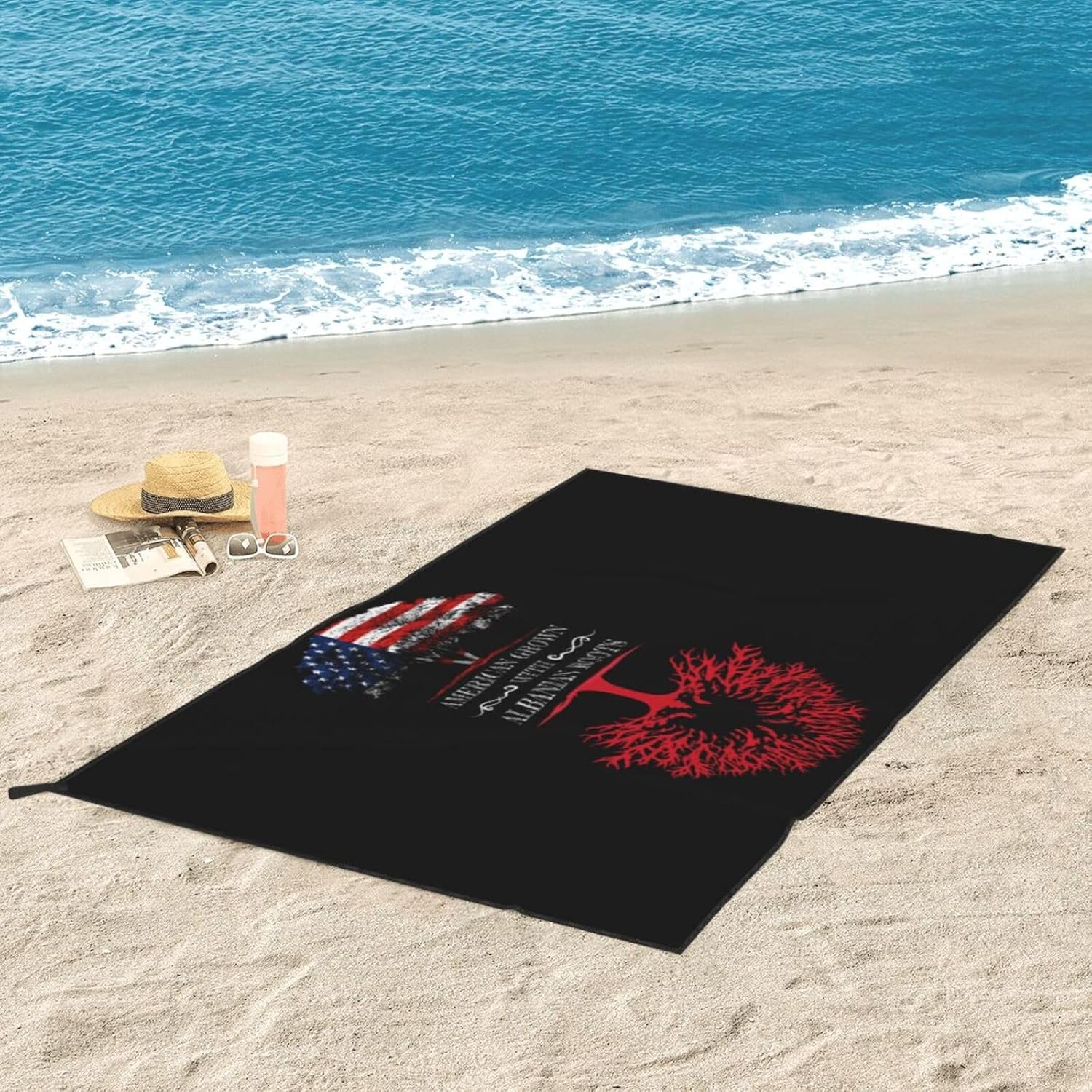 Albanian Flag Beach Towel for Men Women