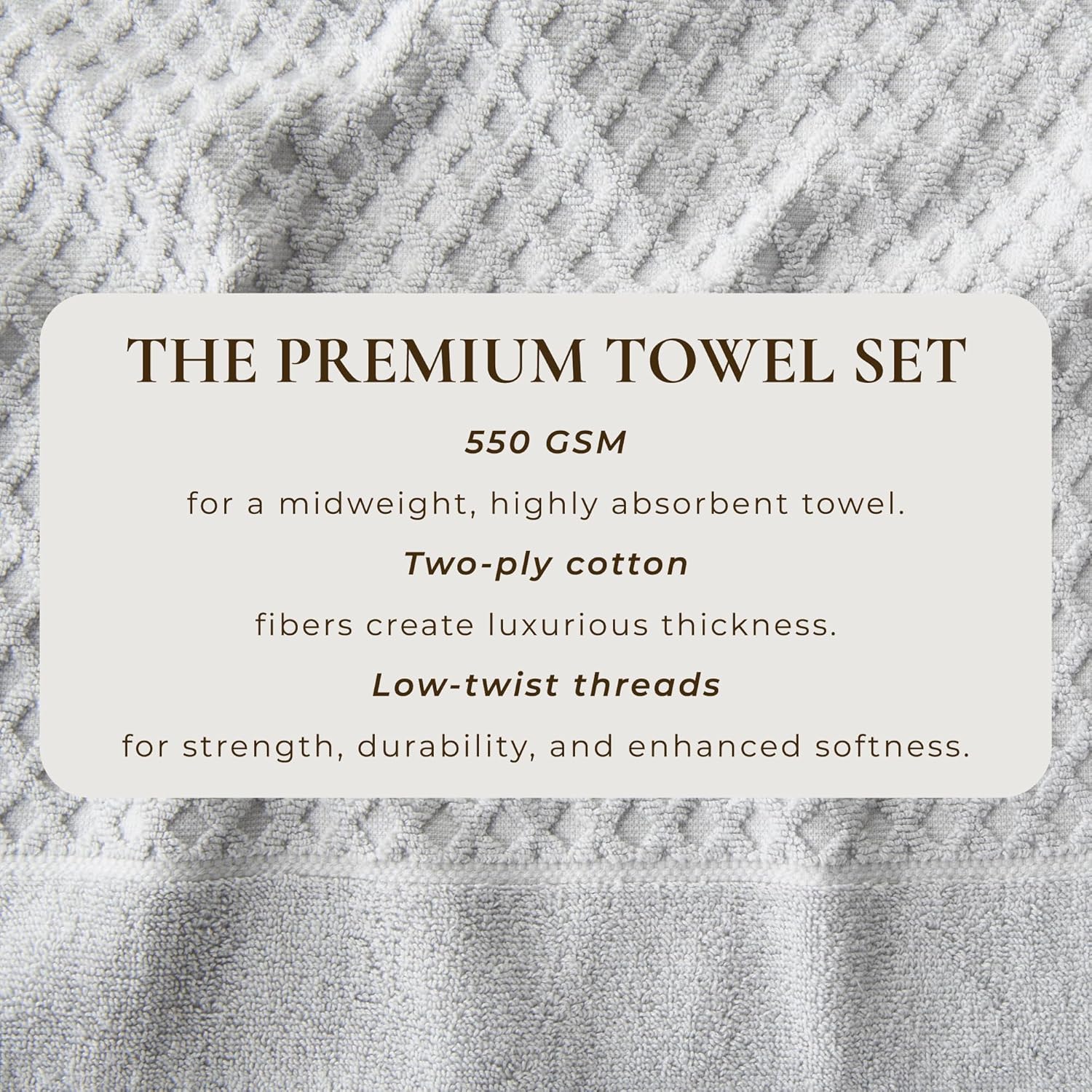 Great Bay Home Light Grey Bath Towel Set 6 Piece