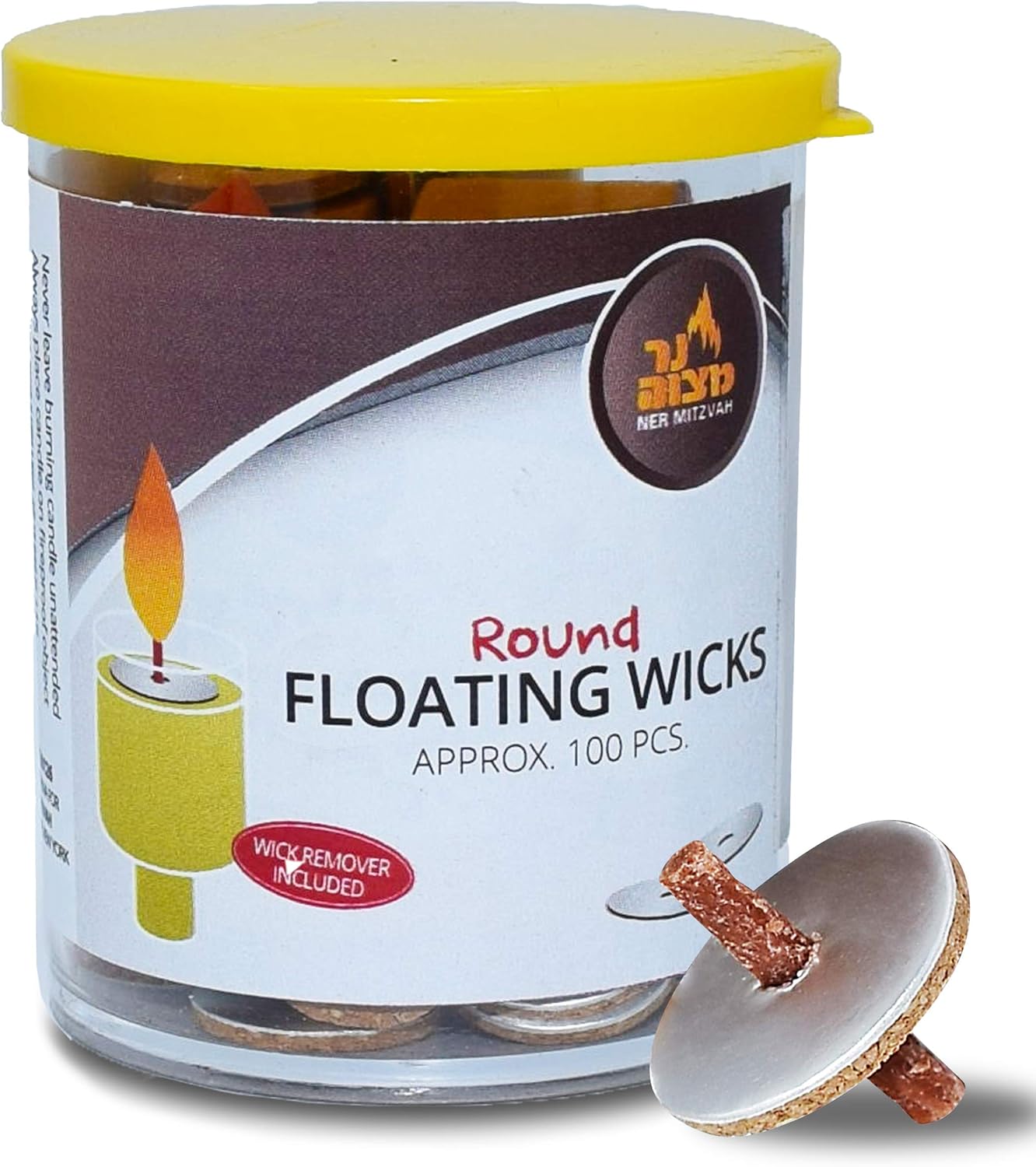 Ner Mitzvah Round Floating Wicks - 100 Count