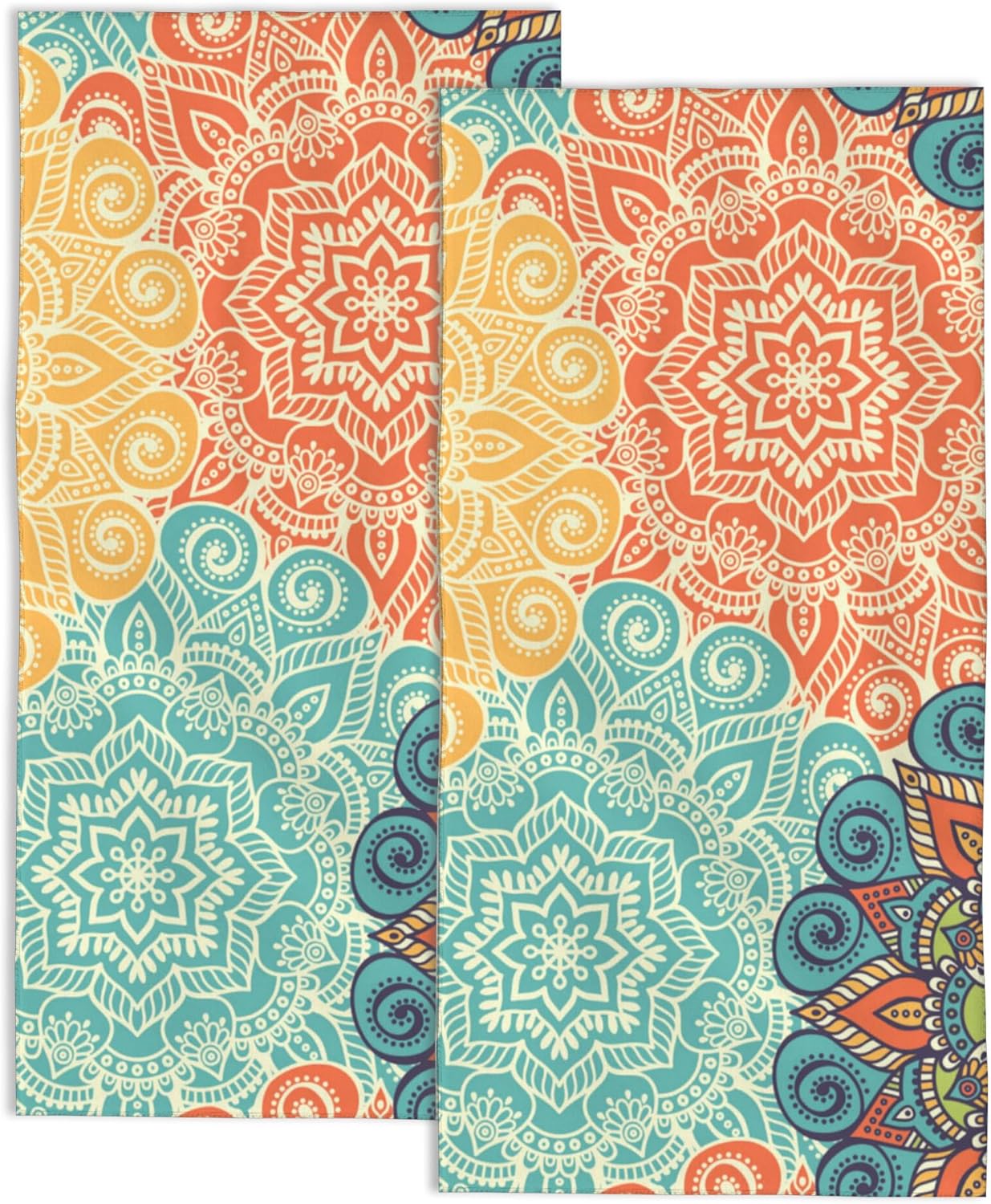 Snowmolle 2 Pack Vintage Mandala Hand Towels