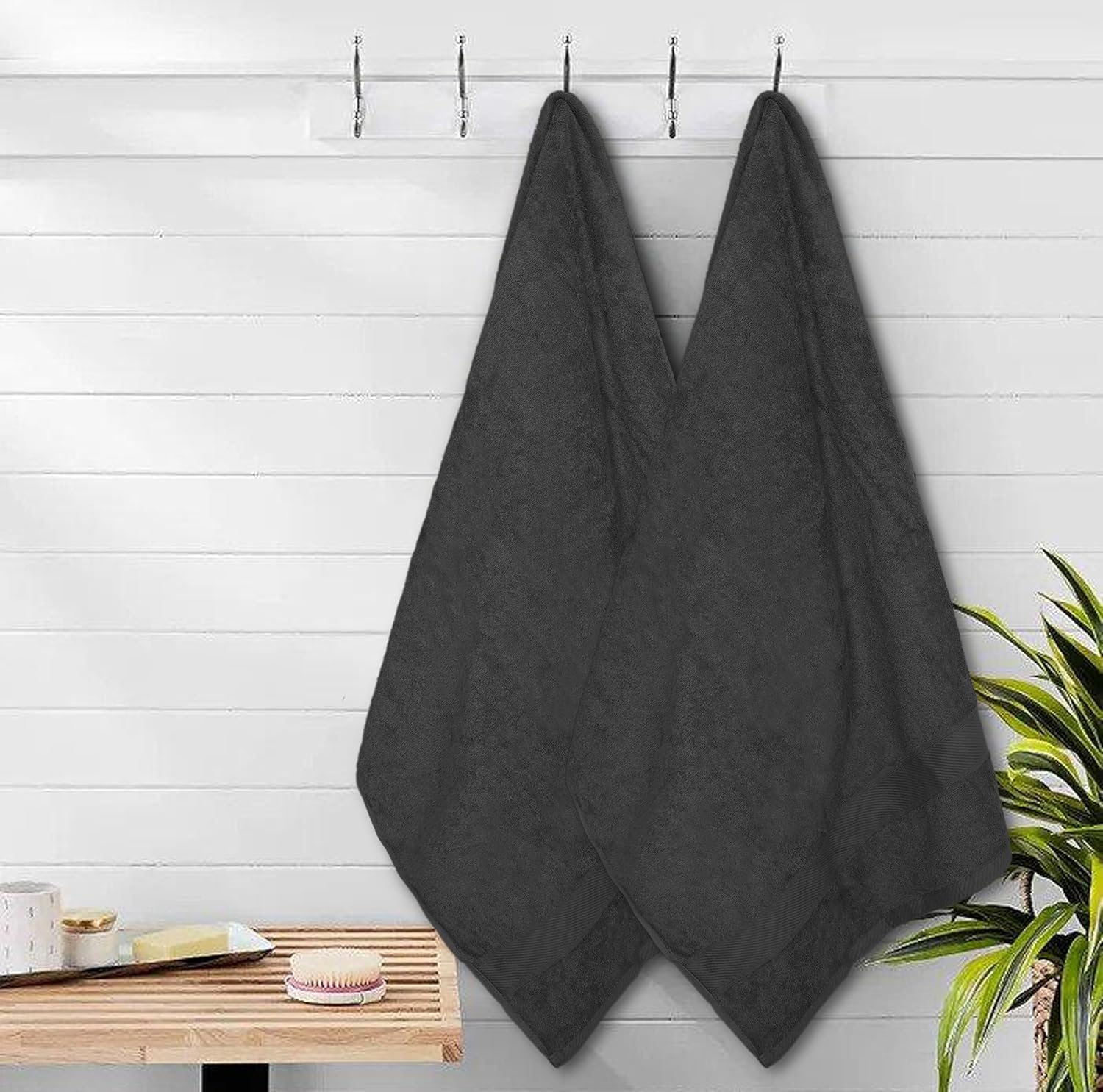 ZUPERIA Premium Bath Towels 27 x 54 Inches Pack of 4 Grey 1