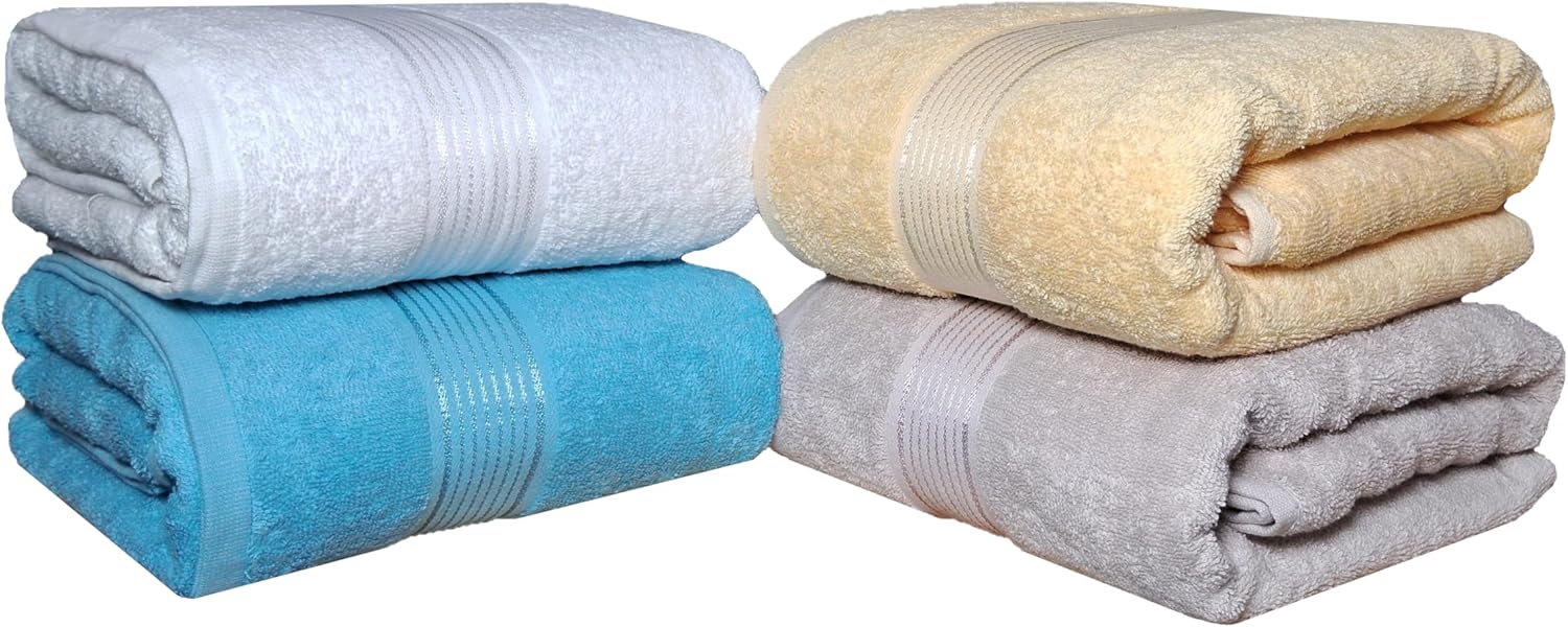 BolBomS 4 Piece Bath Towel Set 100 Cotton Quick Dry