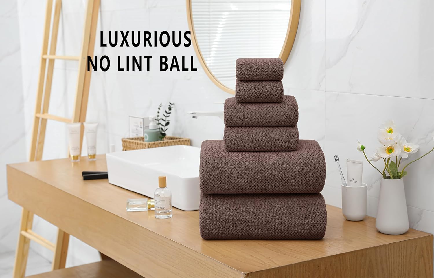 YTYC Extra Large Bath Towel Set of 6 Quick Dry Microfiber Towels
