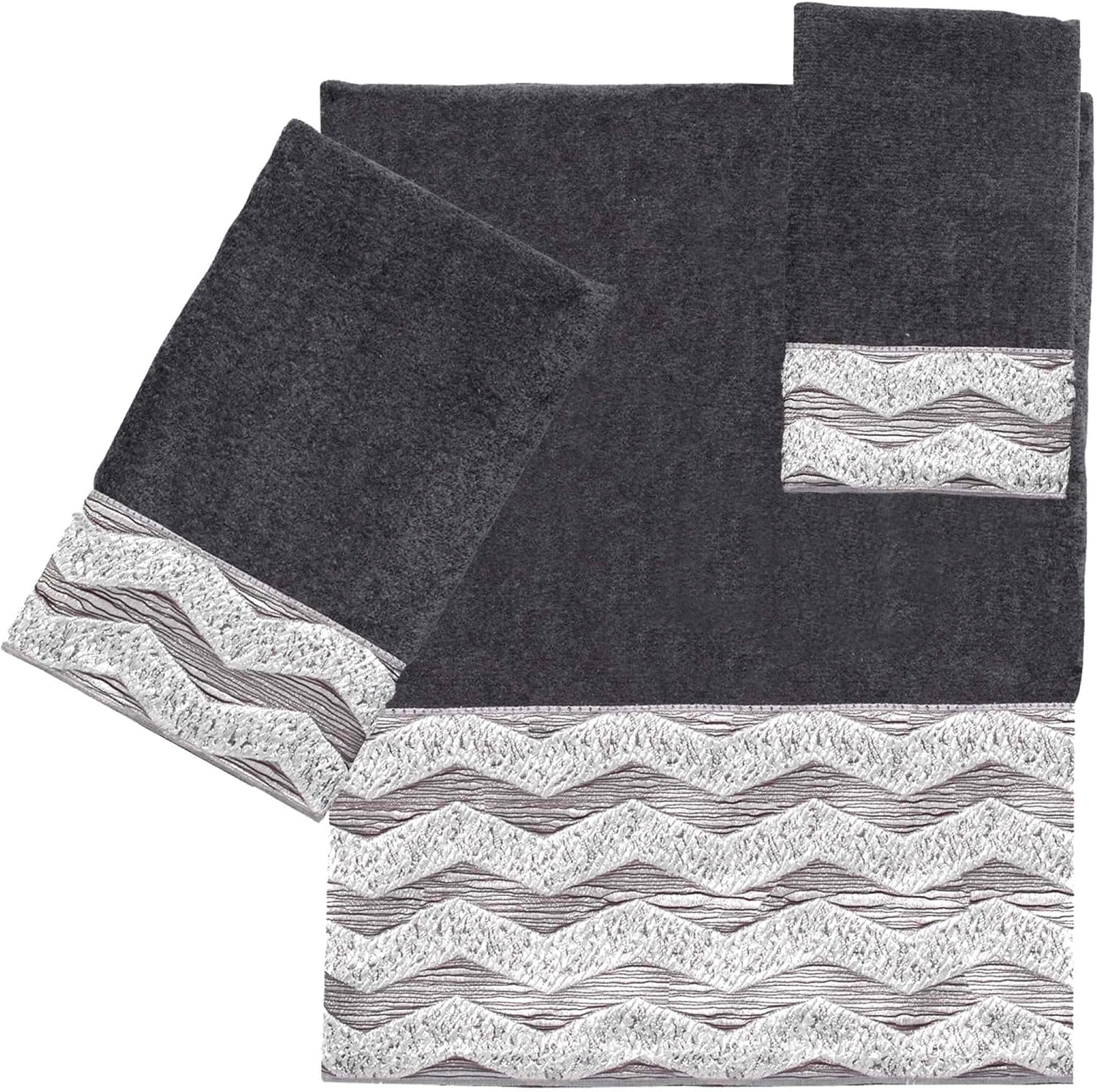 Avanti Linens Bath Towel - Soft Absorbent Cotton Chevron Galaxy Collection Granite