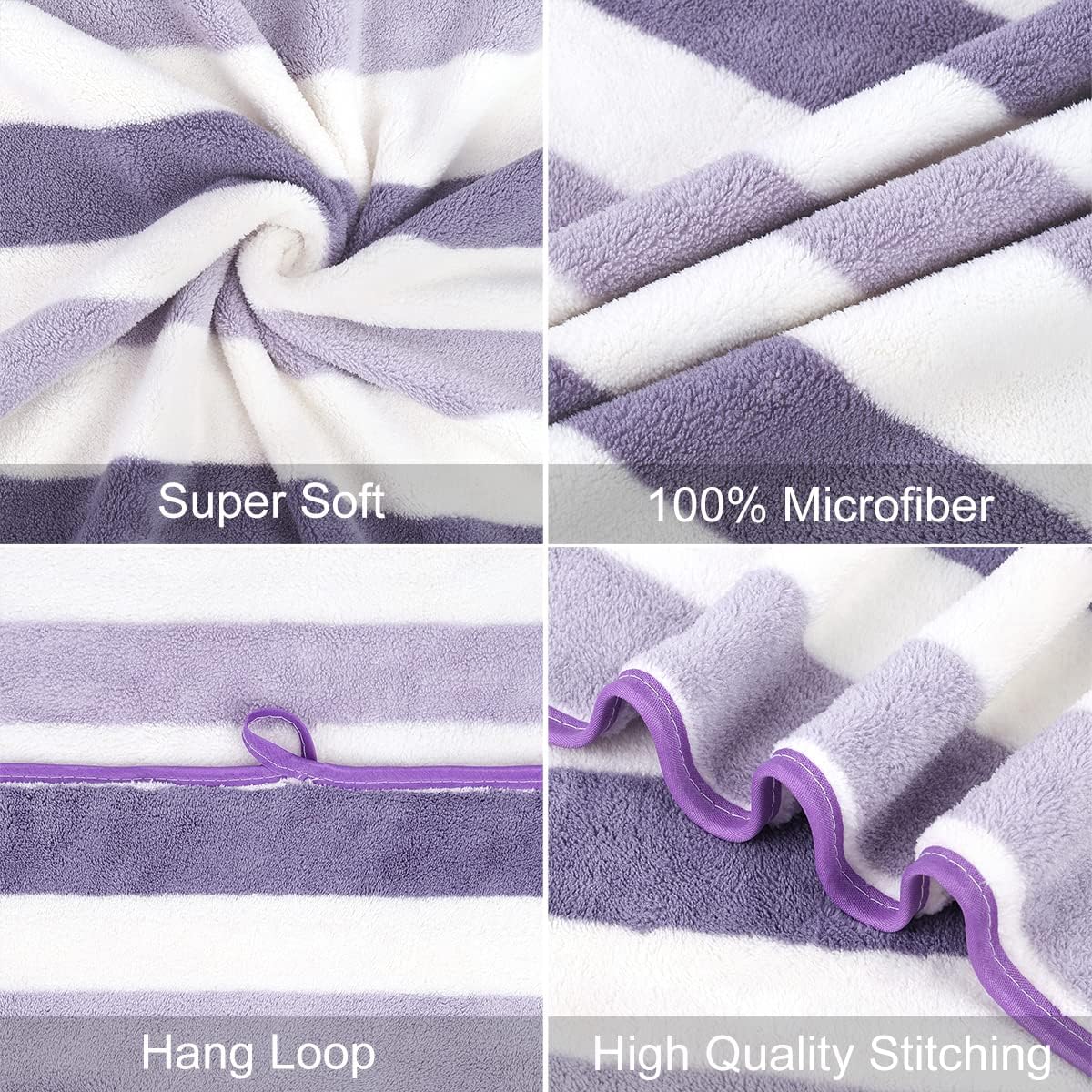 JML Microfiber Bath Towels 2 Pack 30x60 Oversized Soft