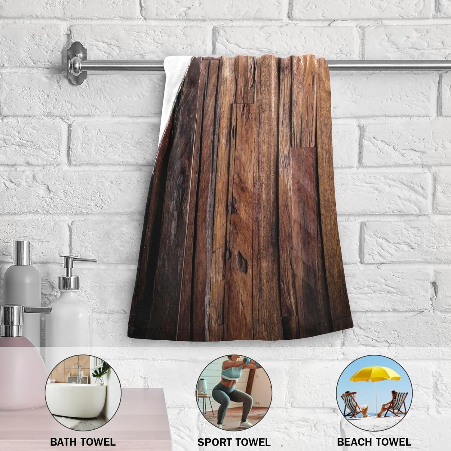 VIGGINER Dark Wood Hand Towels Set of 2 1