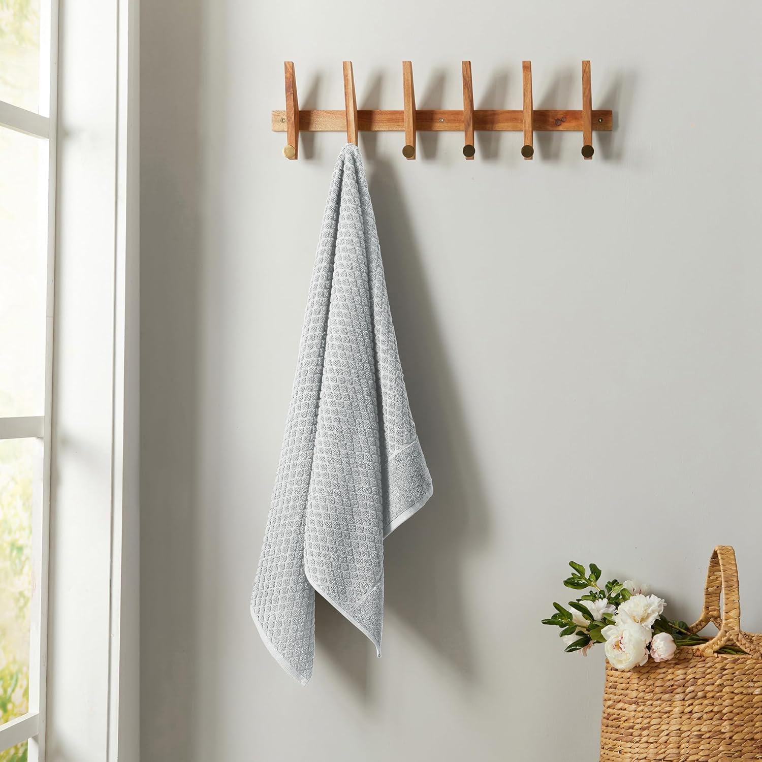 Great Bay Home Light Grey Bath Towel Set 6 Piece