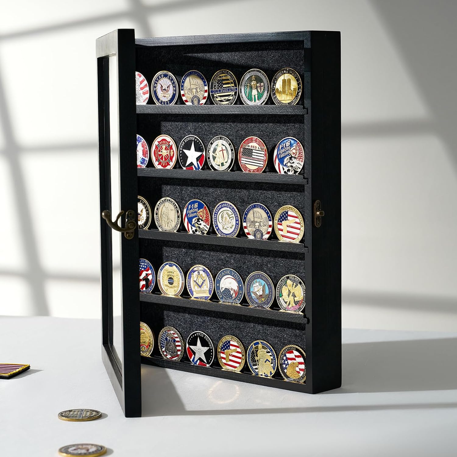 AW BRIDAL Large Shadow Box for Coins and Collectibles 11x14 Inch Black