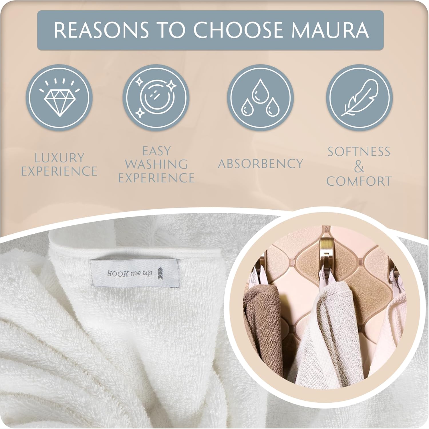 MAURA Basics Turkish Cotton Bath Towel Set