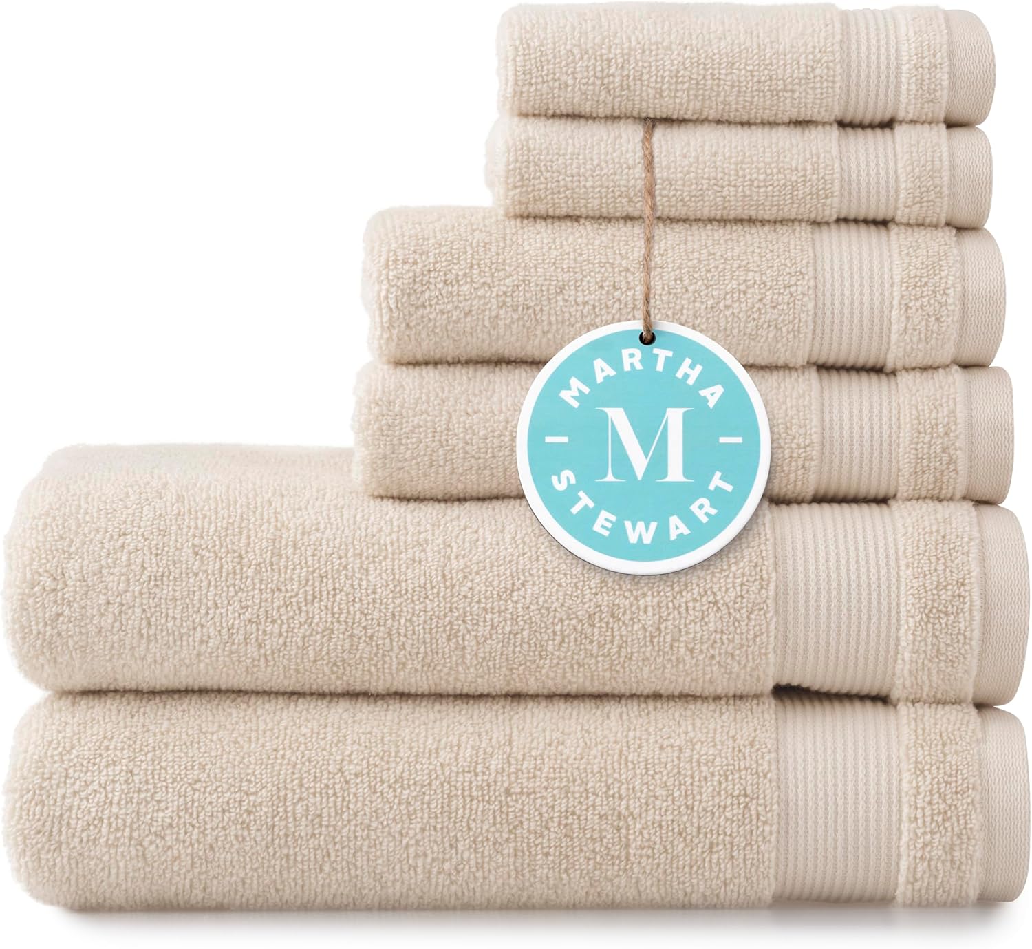 Martha Stewart Cotton Towel Set Of 6 Beige