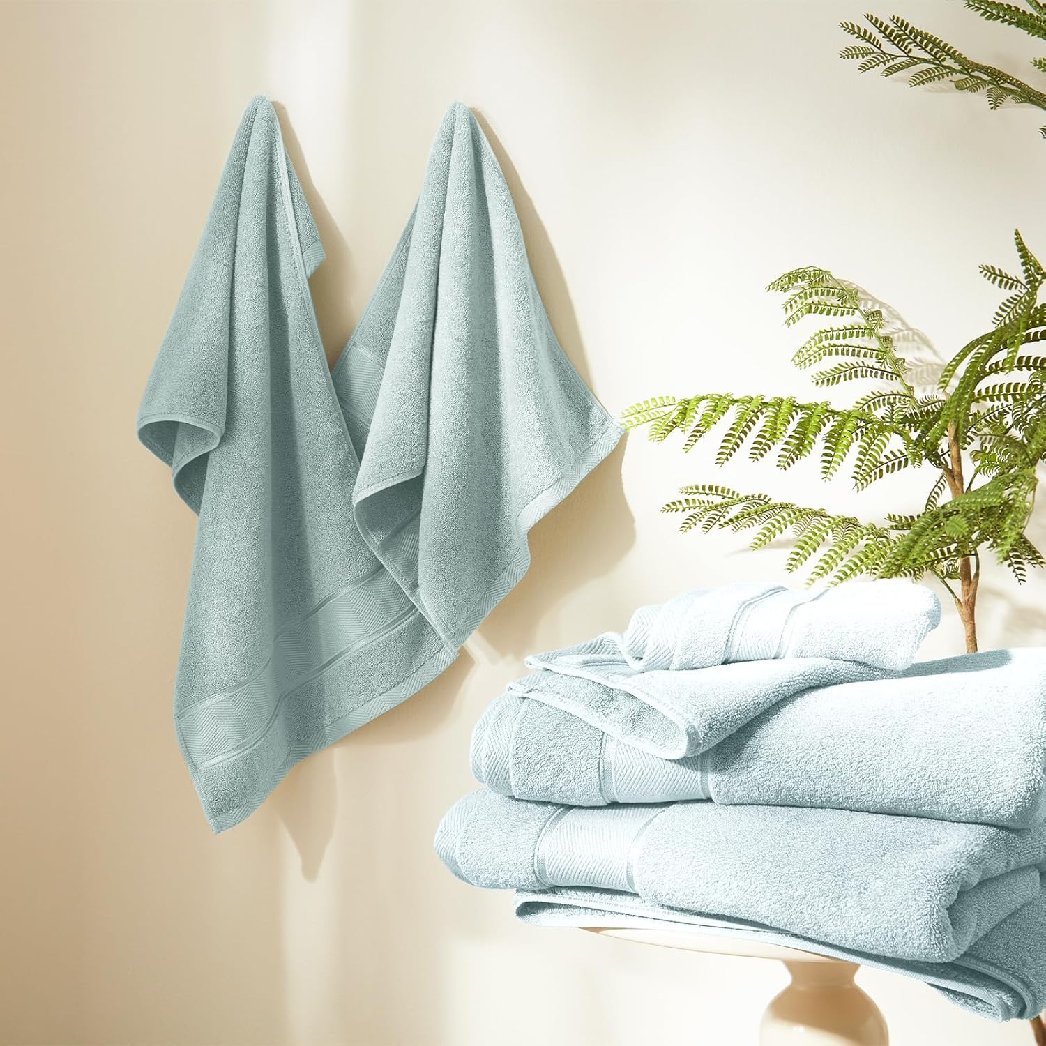 Marvione 6-Piece Bath Towel Set 100 Turkish Cotton 1