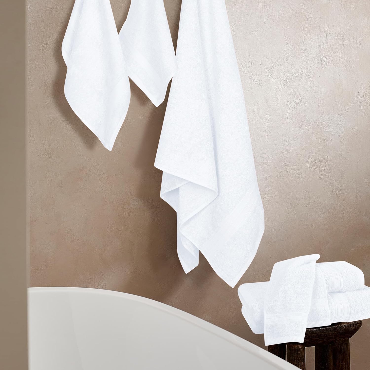 BOUTIQUO 6 Pack Cotton Towel Set - Ultra Soft Lightweight