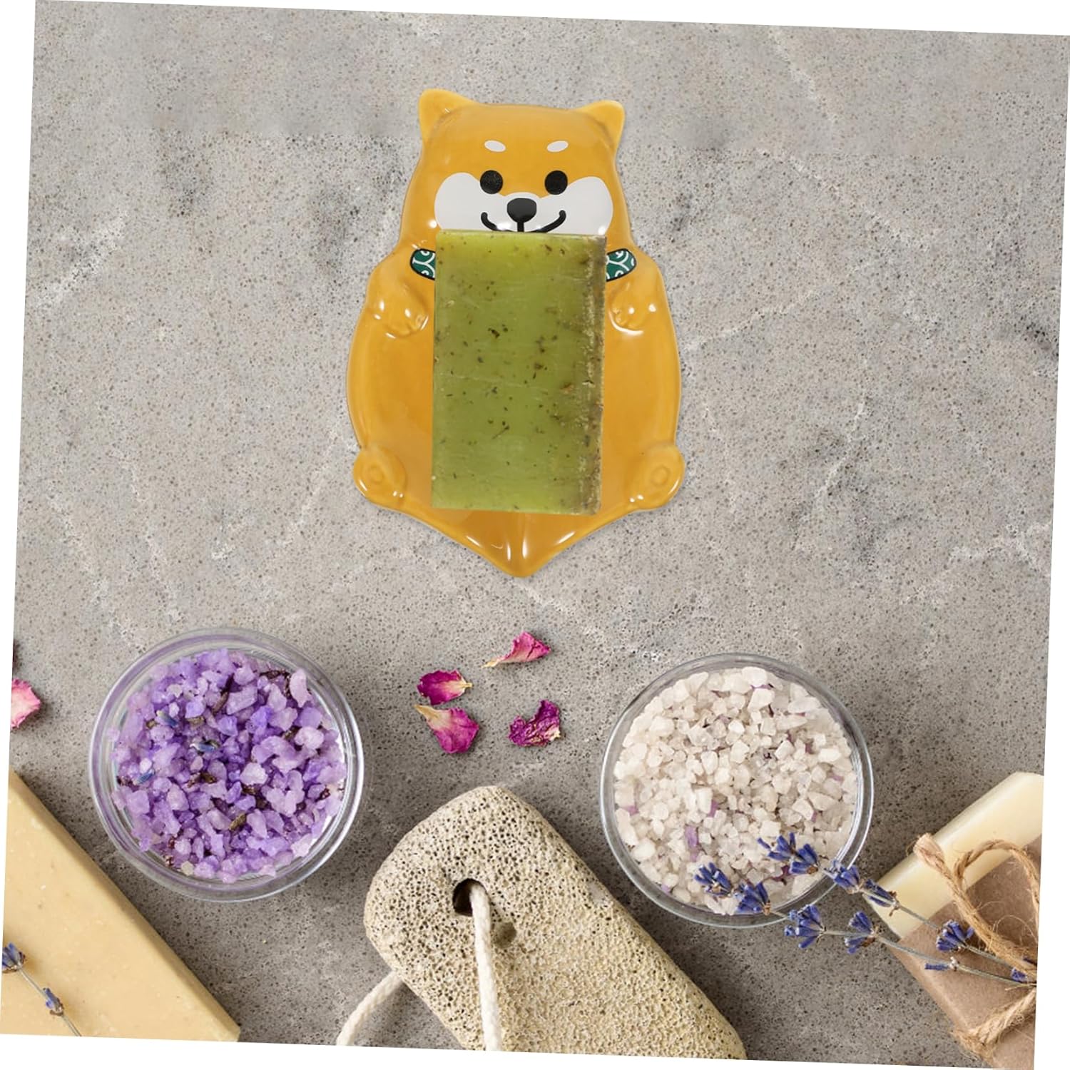 Ciieeo Ceramic Dog Soap Dish Holder