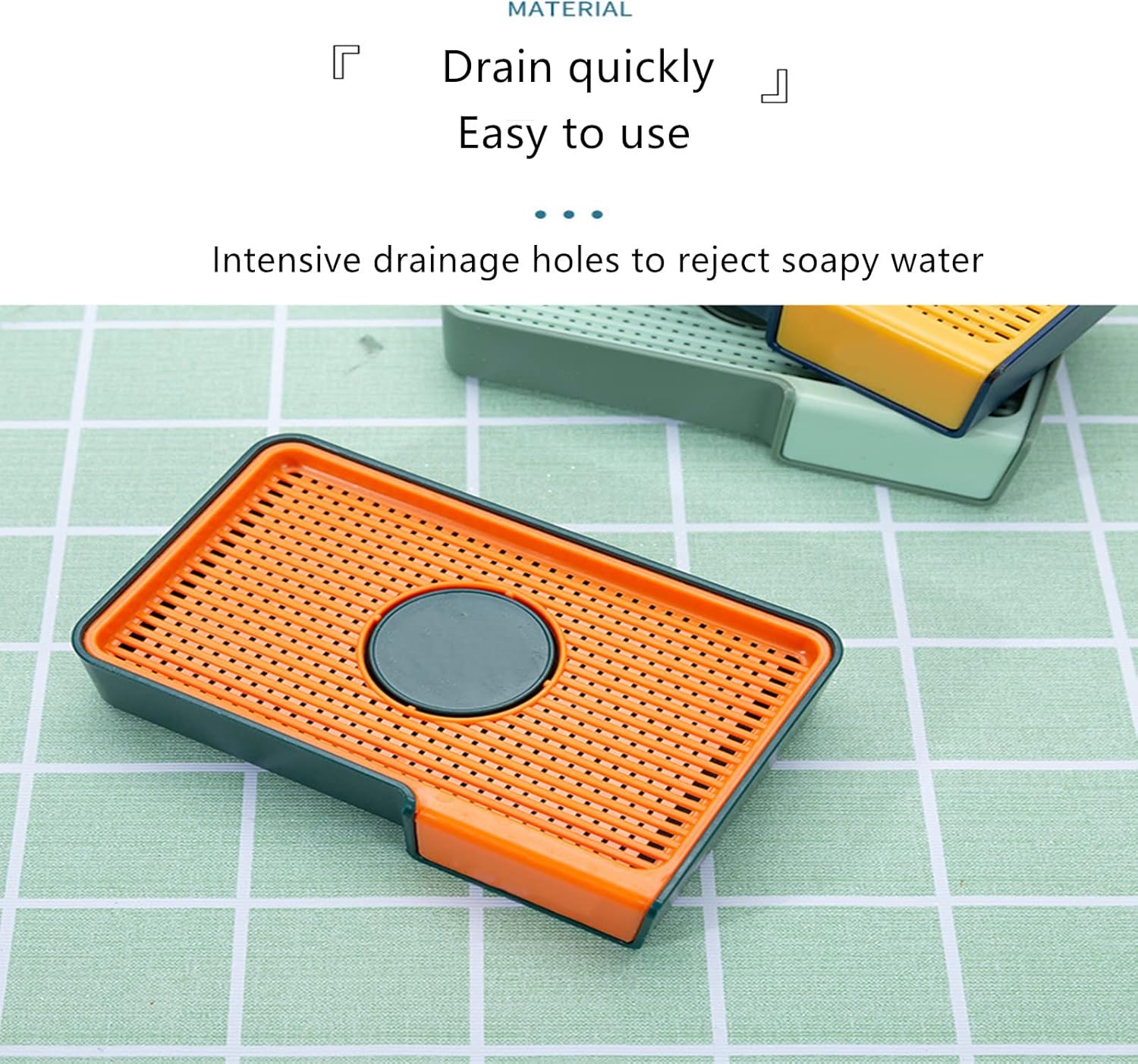 WYMRR Soap Dish with Double Drainage and Non-Slip Base