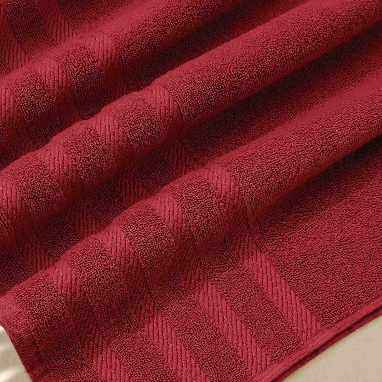 Hearth Harbor Red 6-Piece Bath Towel Set