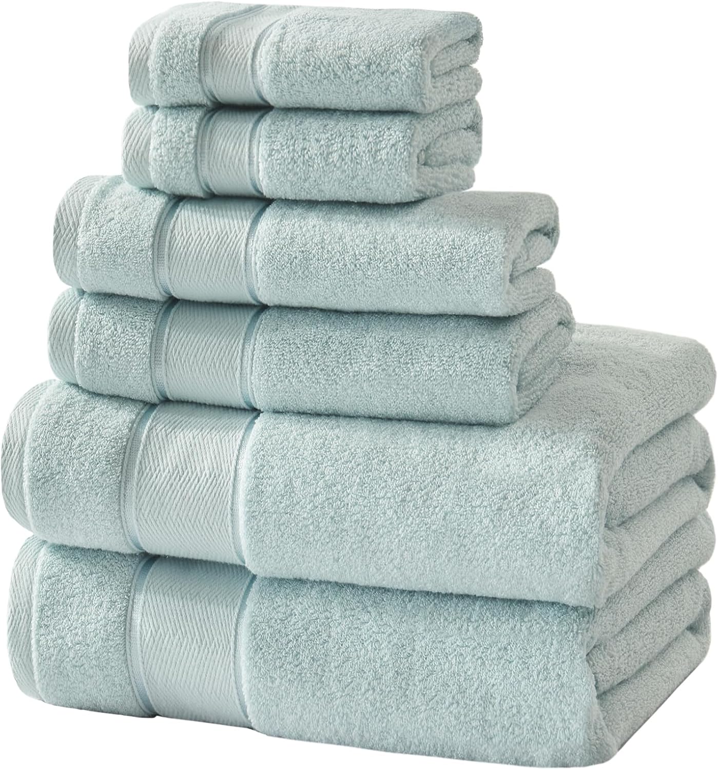 Marvione 6-Piece Bath Towel Set 100 Turkish Cotton 1