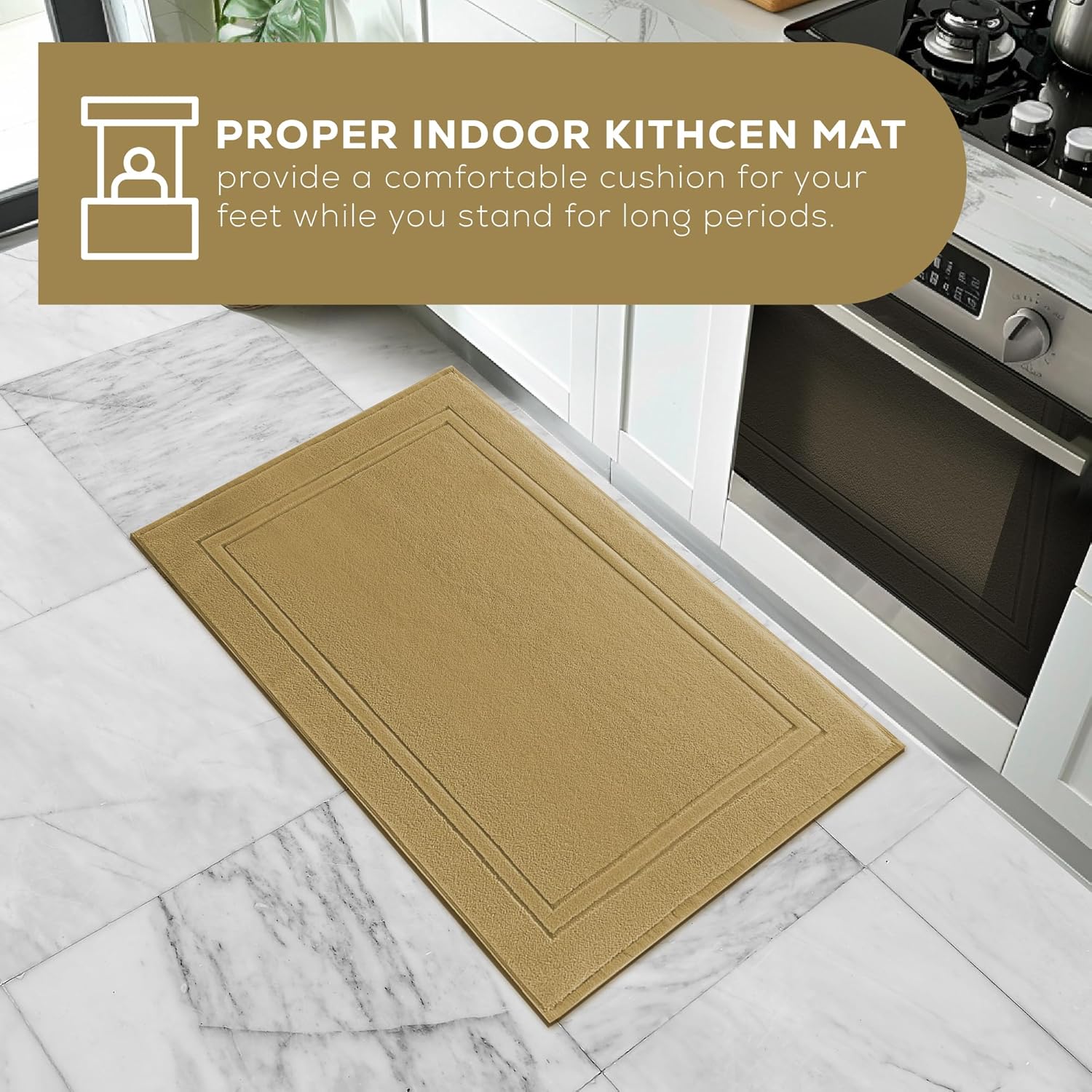 ALIBI Bath Mat Floor Towel - Champagne 44X26