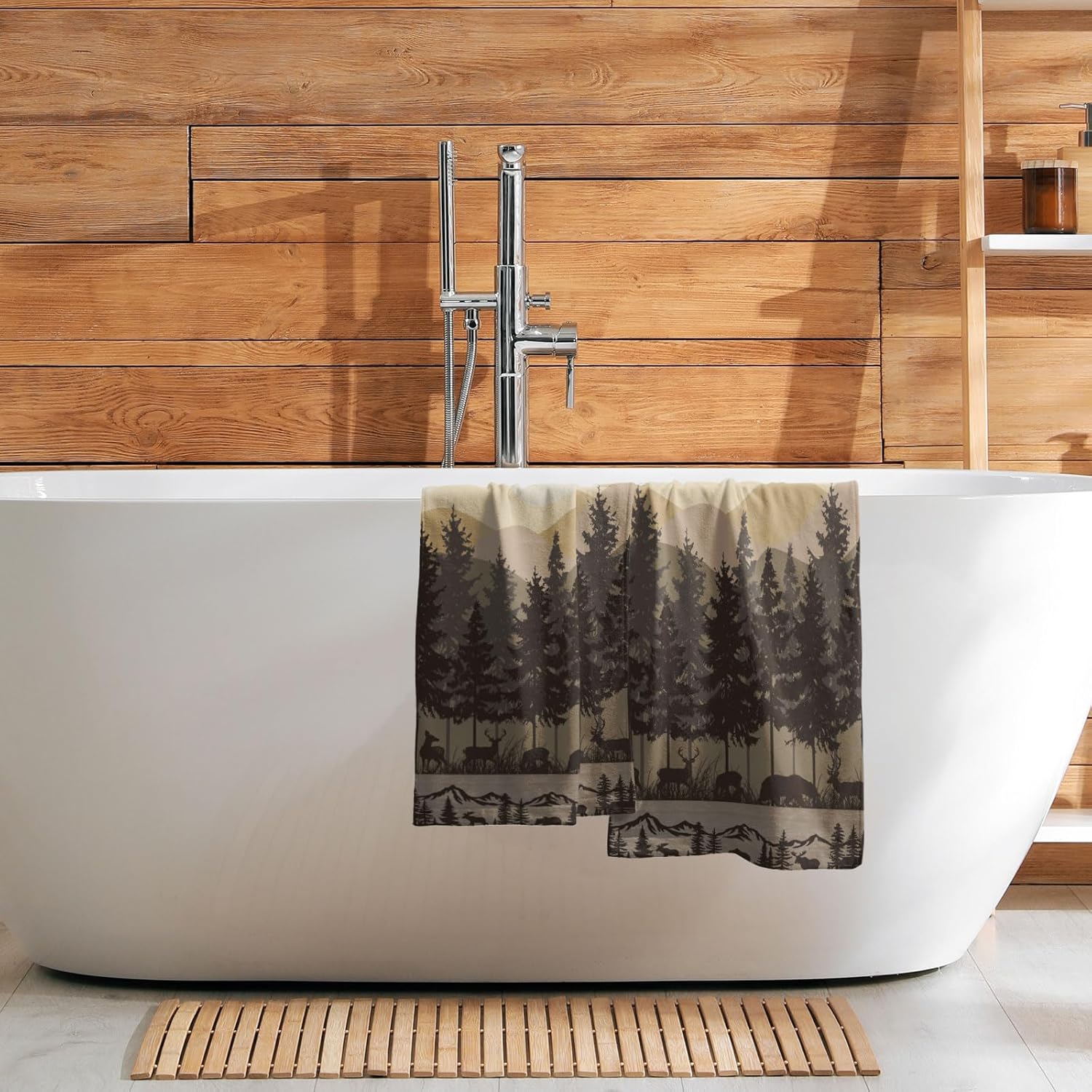 Imiss Black Bear Deer Hand Towel Set of 2