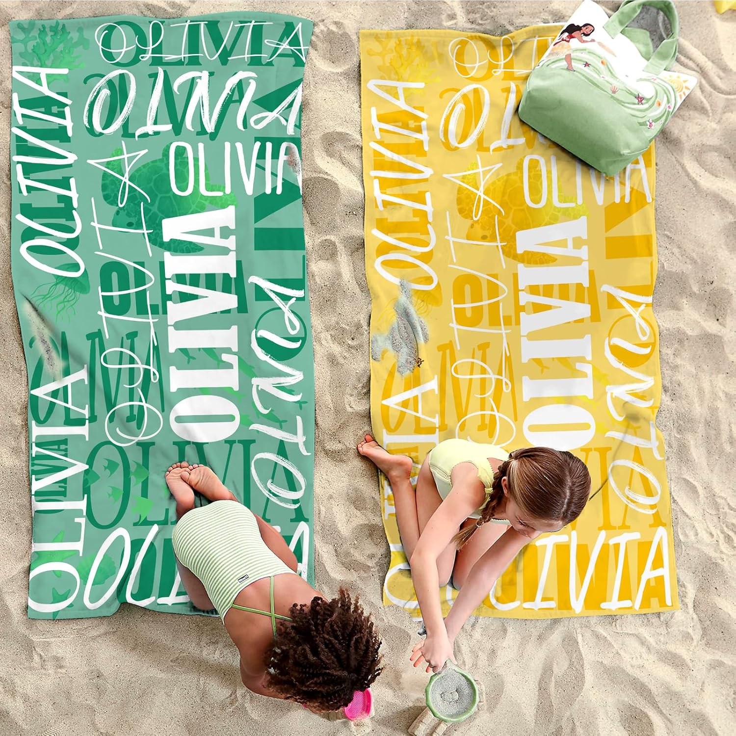 Customized Beach Towel with Name for Kids and Adults
