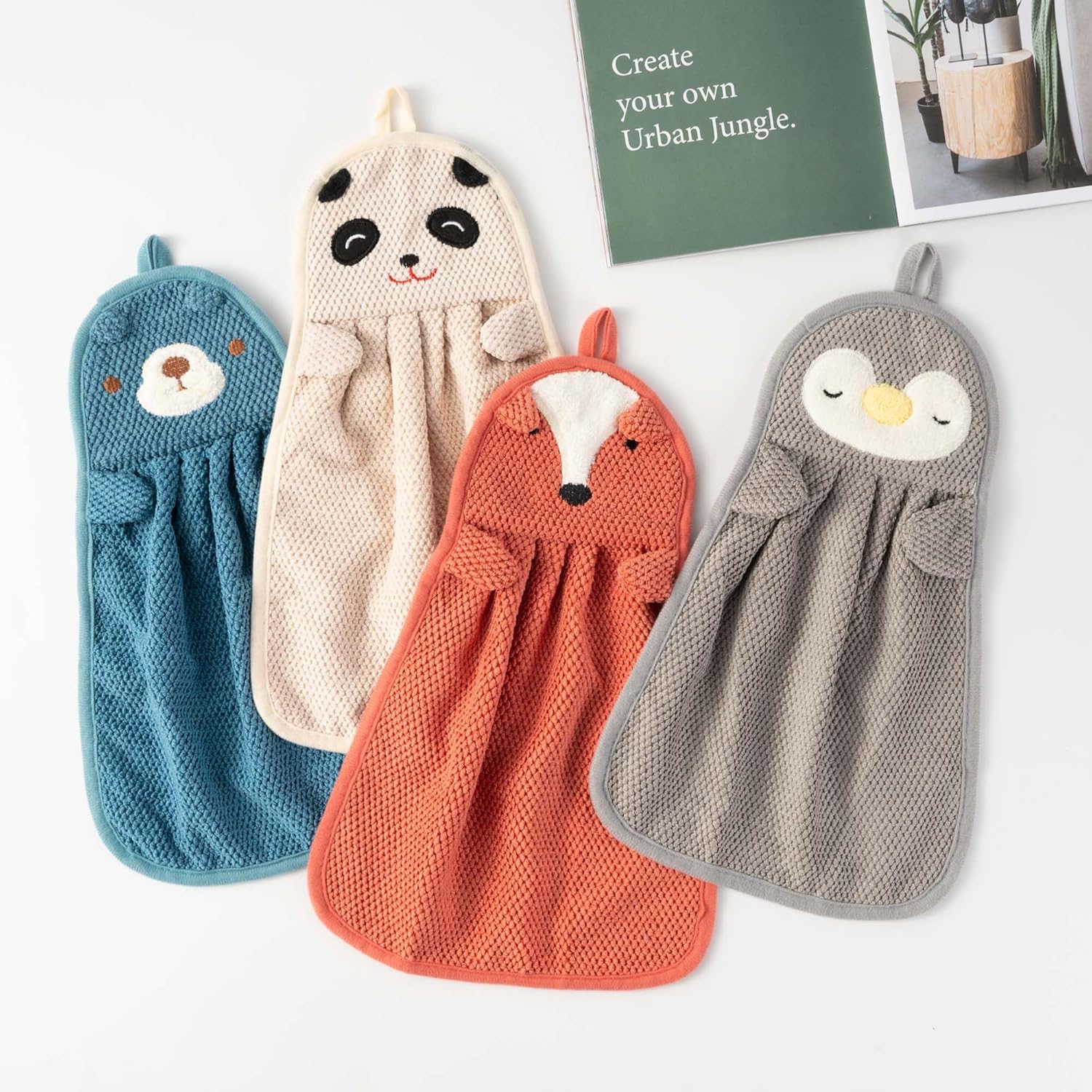 BATTILO HOME 6 Pack Cute Animal Hand Towels for Kids 1
