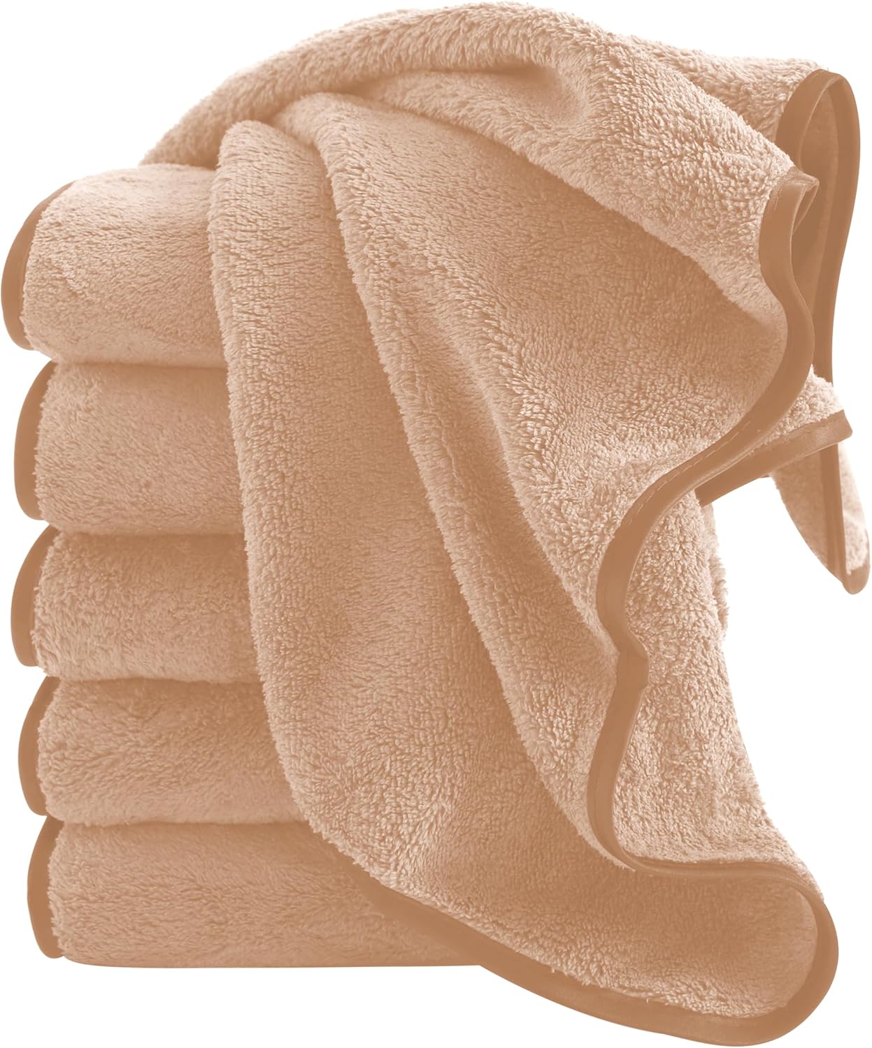 Cosy Family 6 Pack Ultra Soft Microfiber Hand Towels - 16x28 Inch Brown