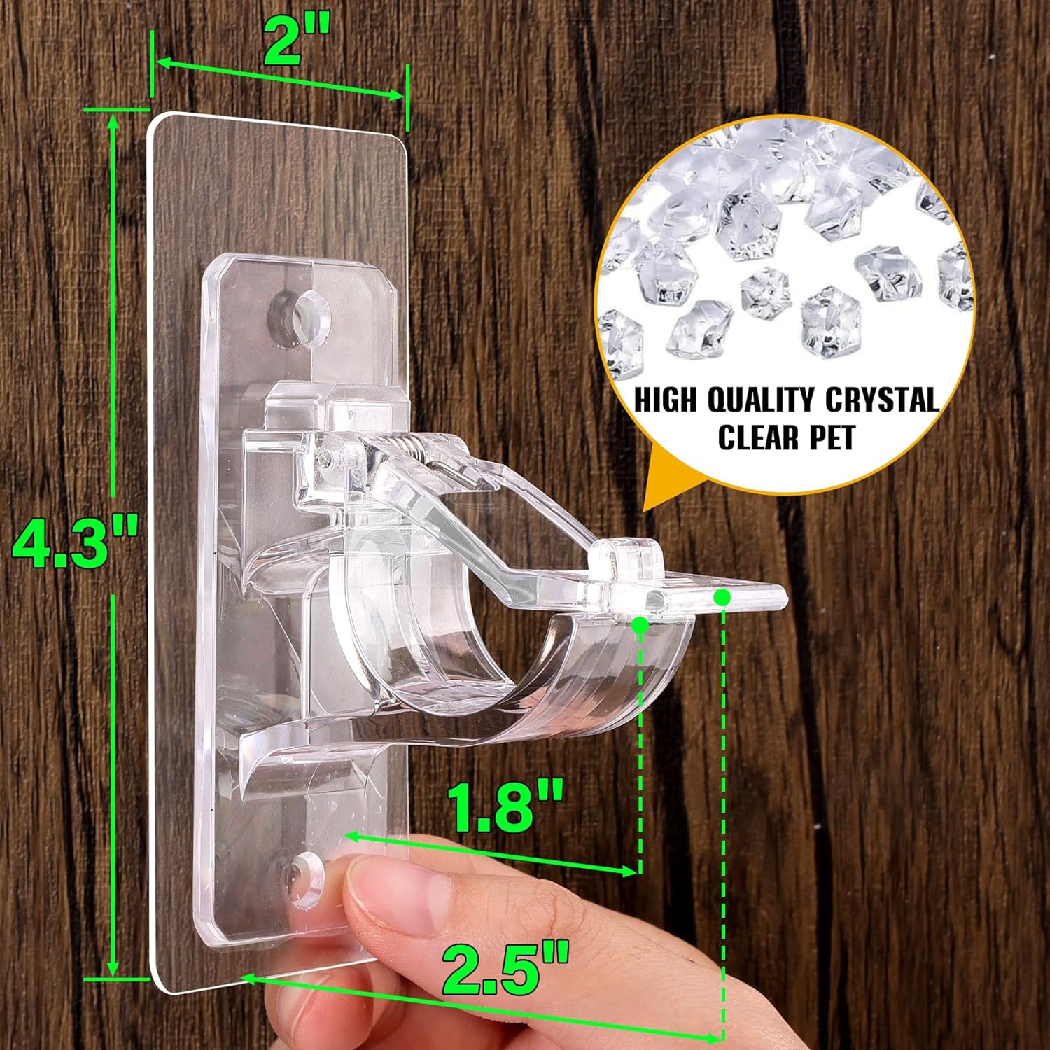 ANDGOO 4 Pack No Drill Curtain Rod Holders with 17 lbs Capacity