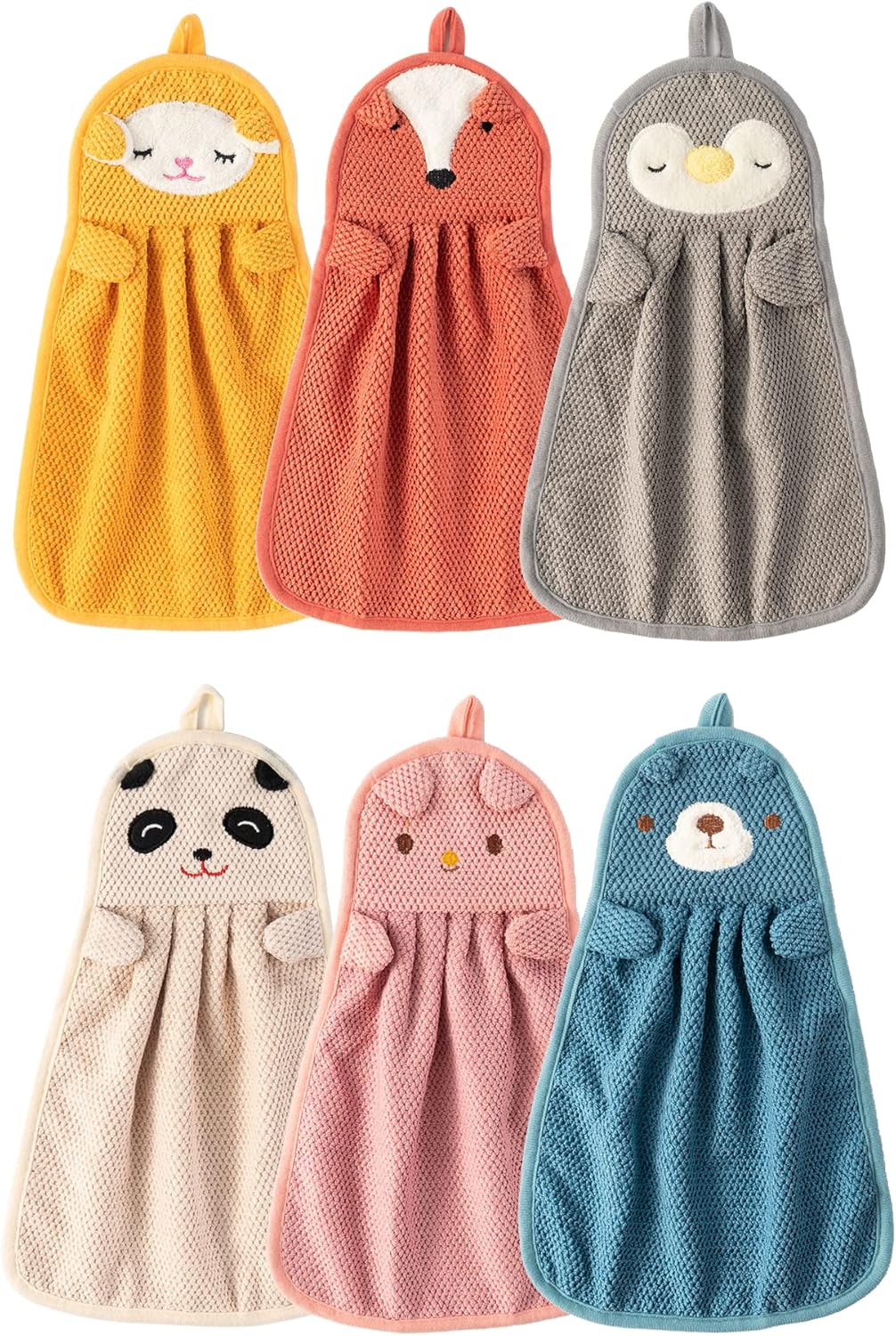 BATTILO HOME 6 Pack Cute Animal Hand Towels for Kids 1