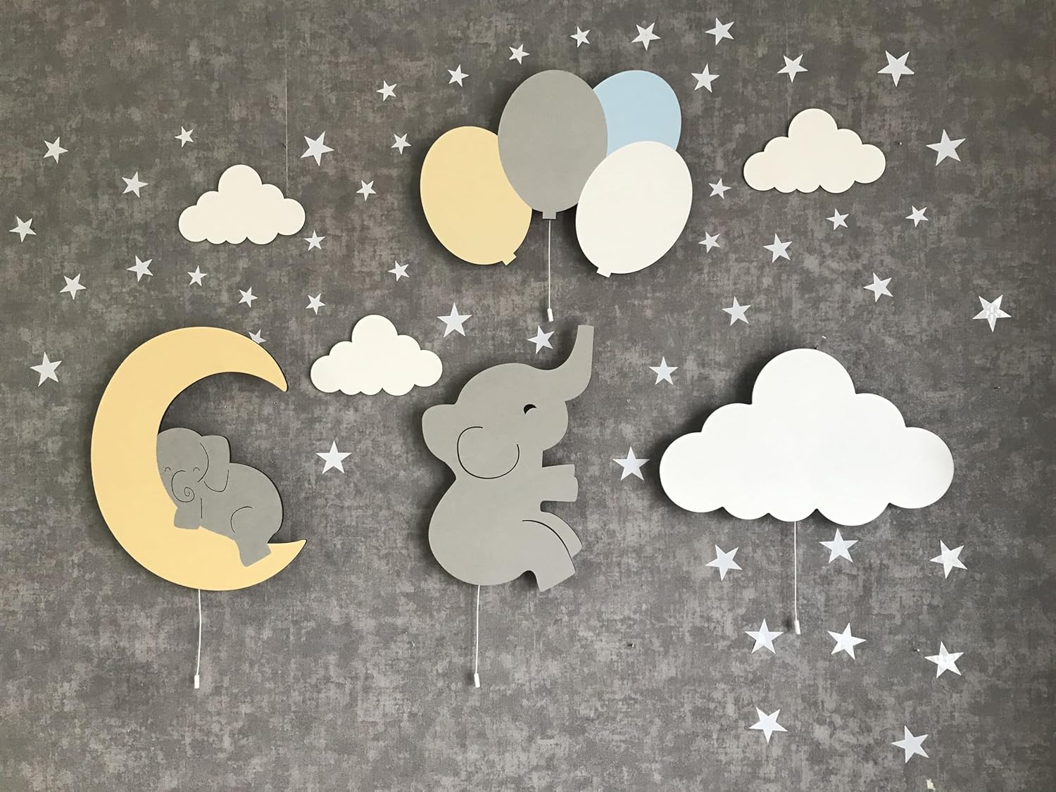 Furpinea Nursery Lamp Set of 4 - Boys Blue