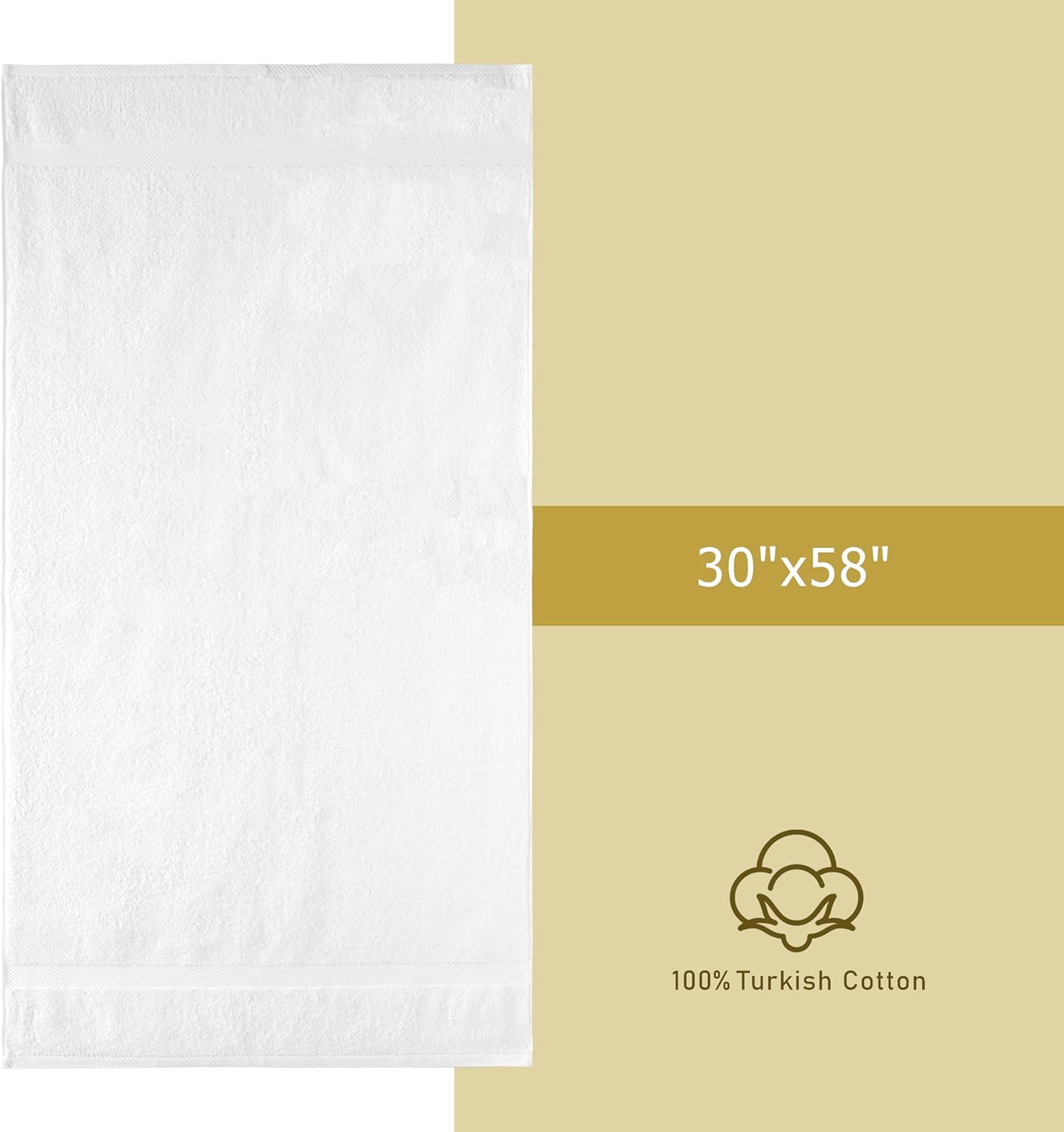 Luxurious Sunset White Bath Towel Set - 30x58