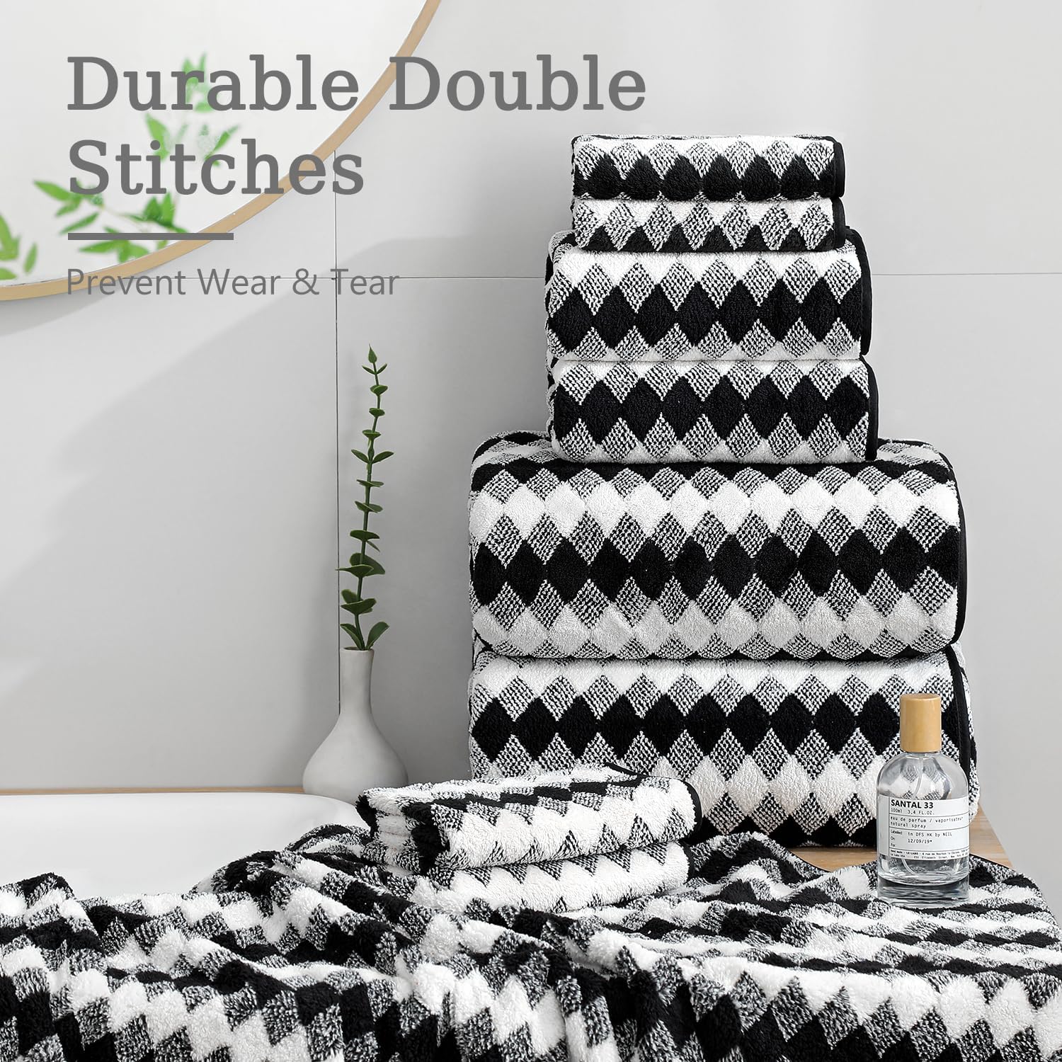 4 Piece Plush Bath Towel Set 35x70 Extra Large